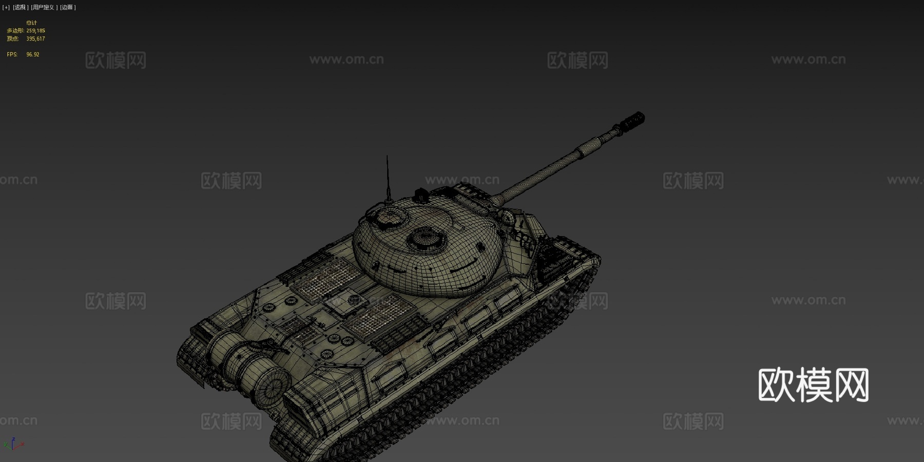 坦克T10M3d模型下载（渲染图4）