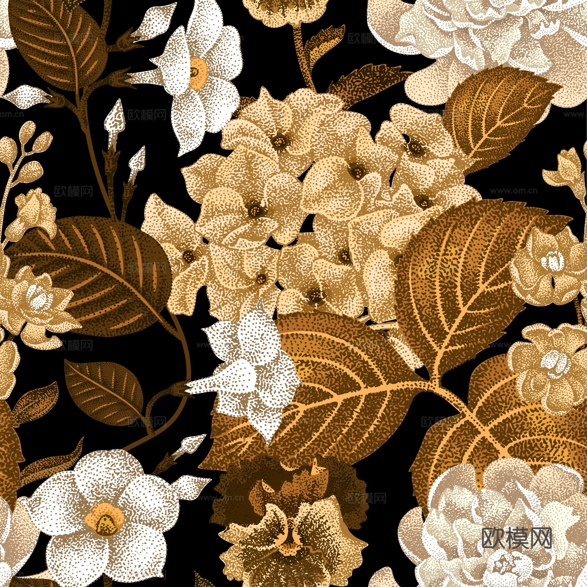 中式植物图案纹理肌理4