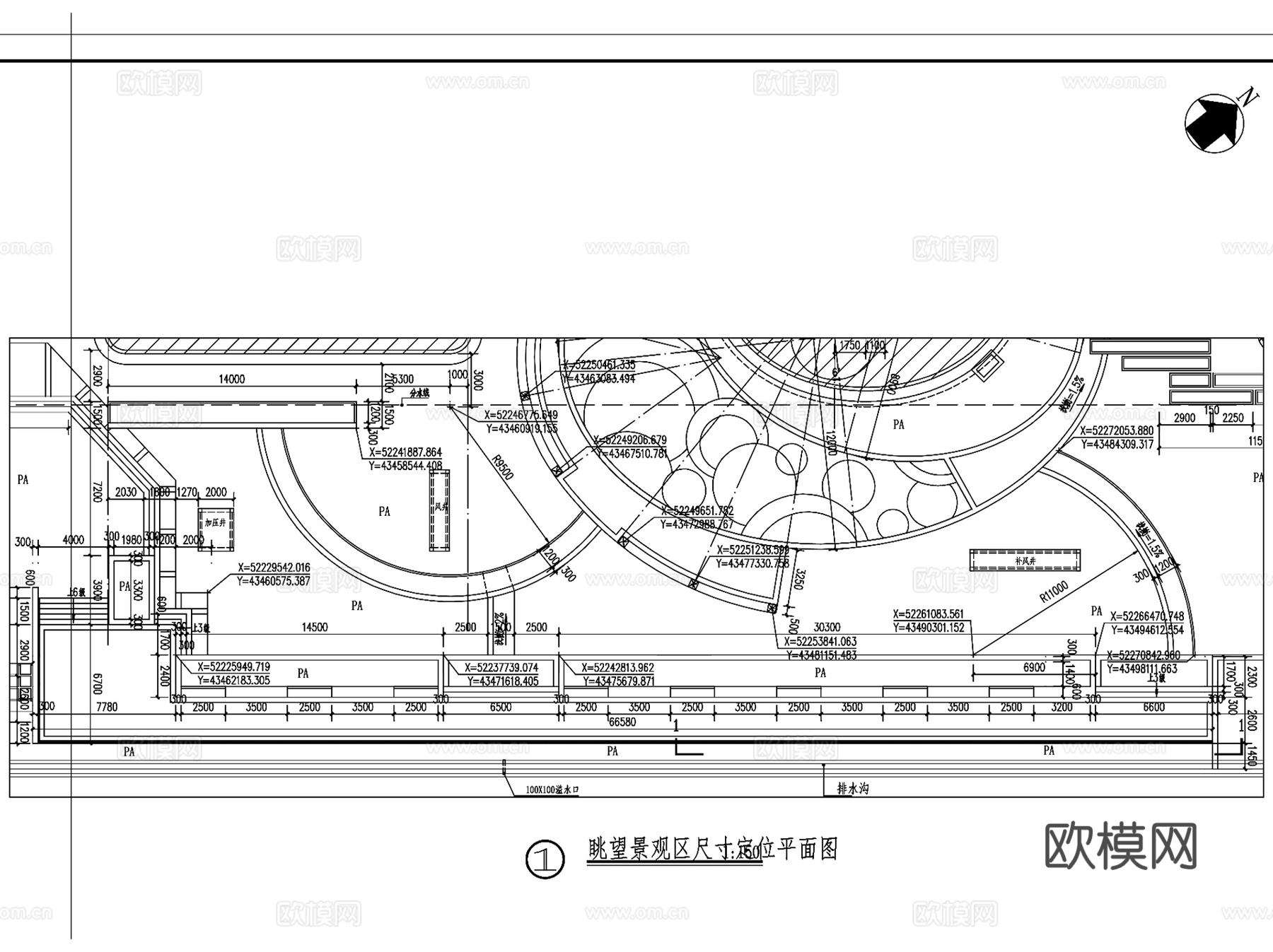 瞭望景观区CAD施工图集cad施工图
