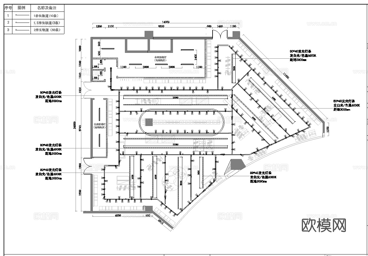 男装女装服装店专卖店 最新平面施工图设计cad施工图