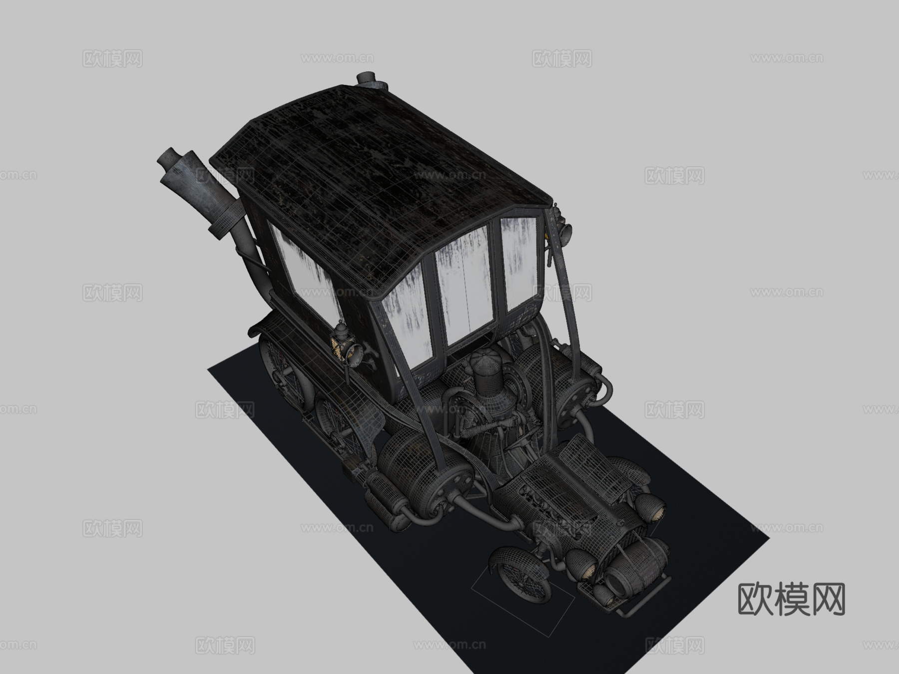 Stesla  大象蒸汽机3d模型下载（渲染图2）