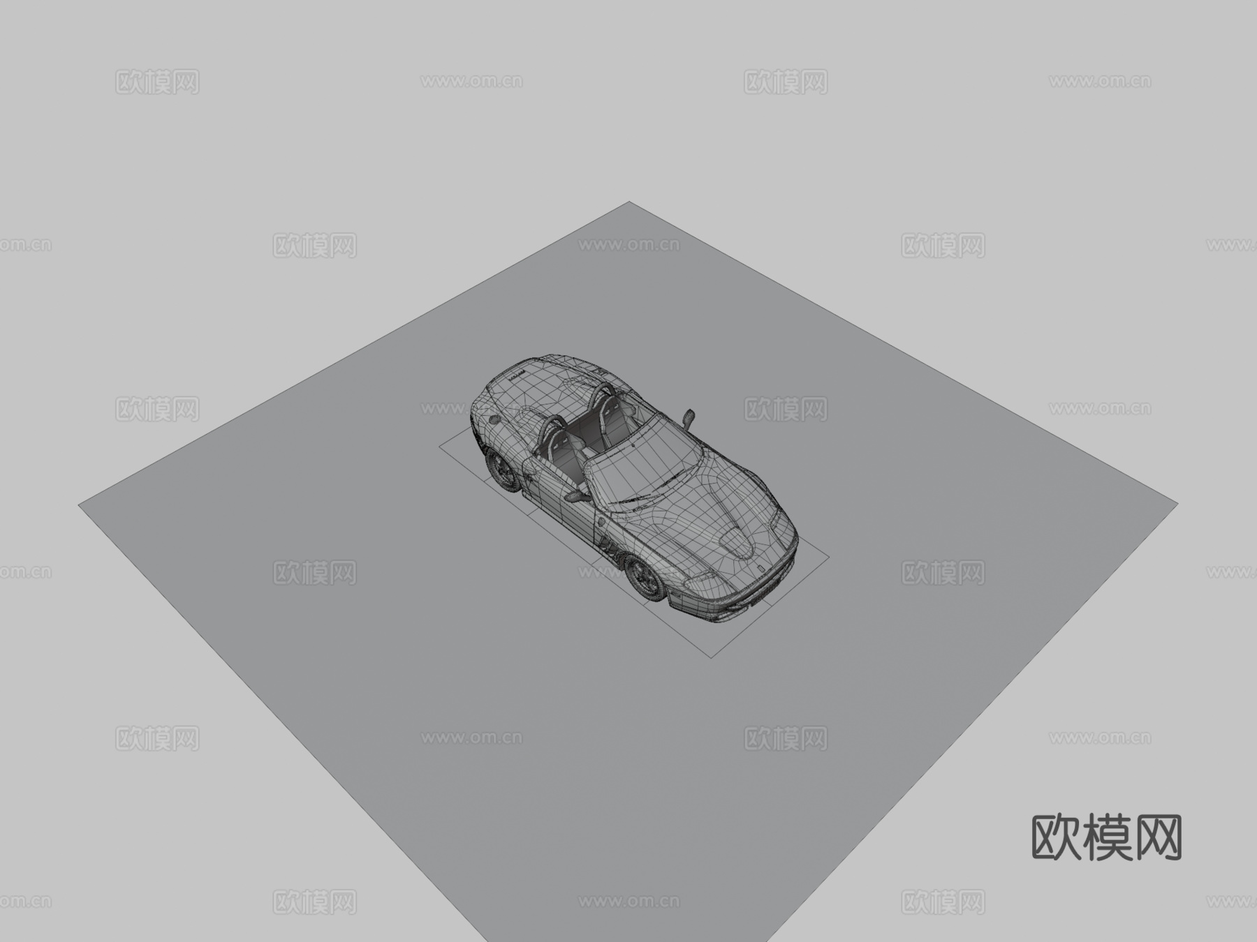 法拉利550 Barchetta 2000 Azzurro3d模型下载（渲染图3）