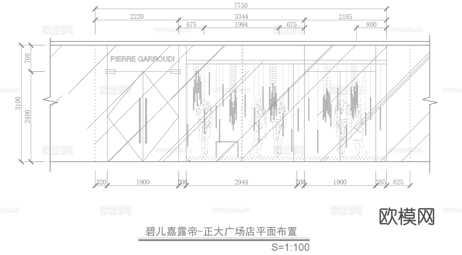 男装女装服装店专卖店 最新全套施工图设计cad施工图