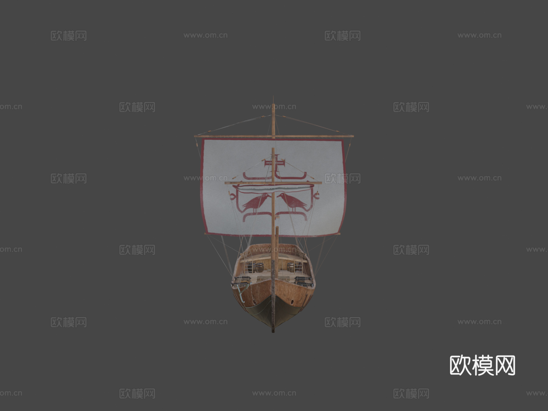 卡拉维尔帆船3d模型下载（渲染图5）