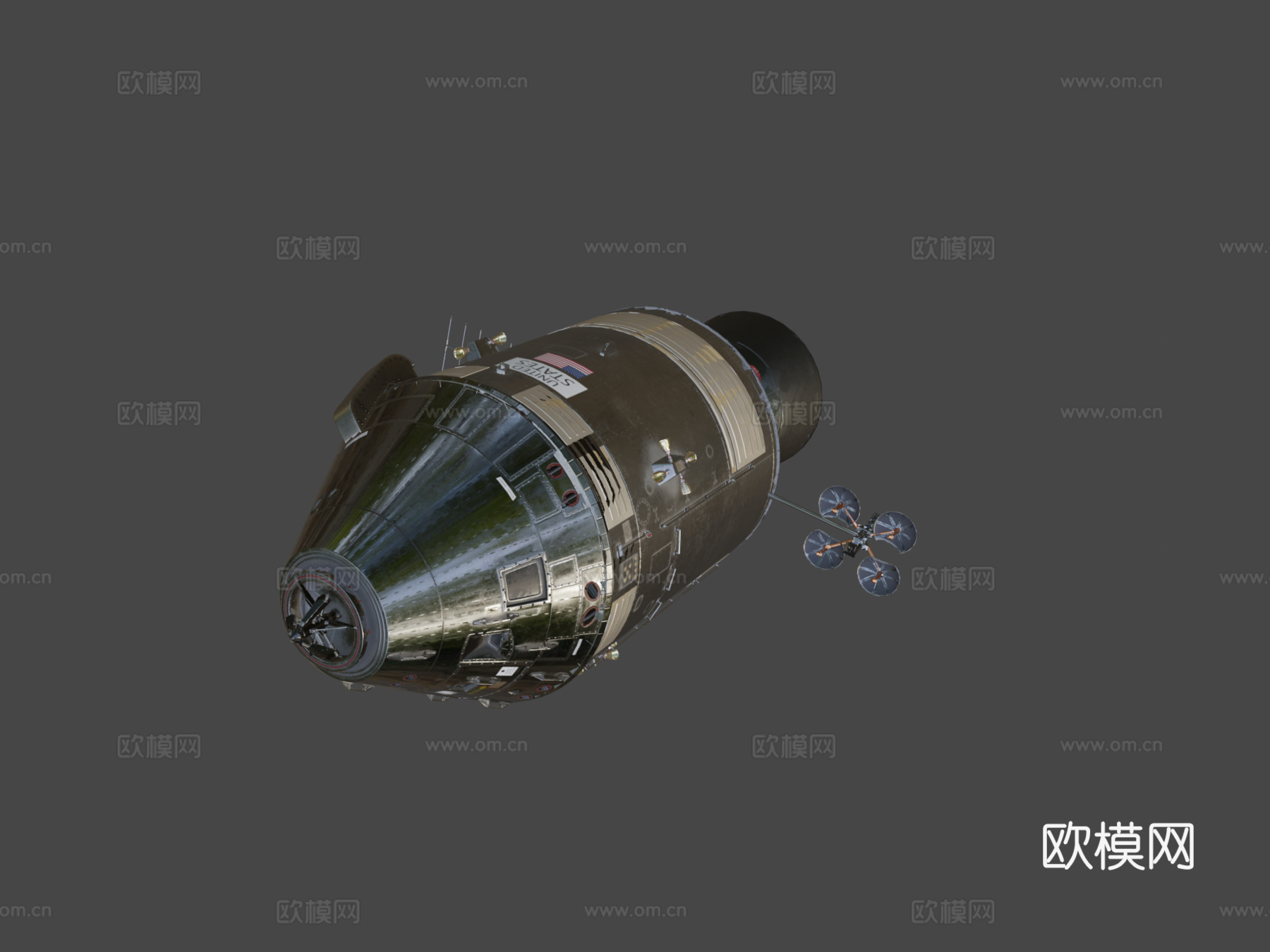 阿波罗指令与服务舱3d模型下载（渲染图7）