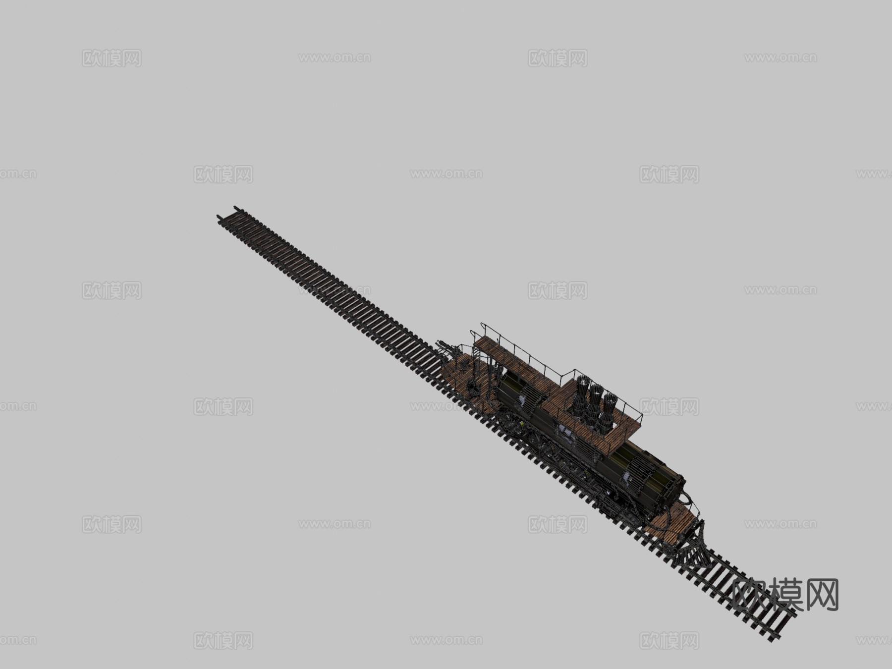 蒸汽朋克机车 动画3d模型下载（渲染图2）