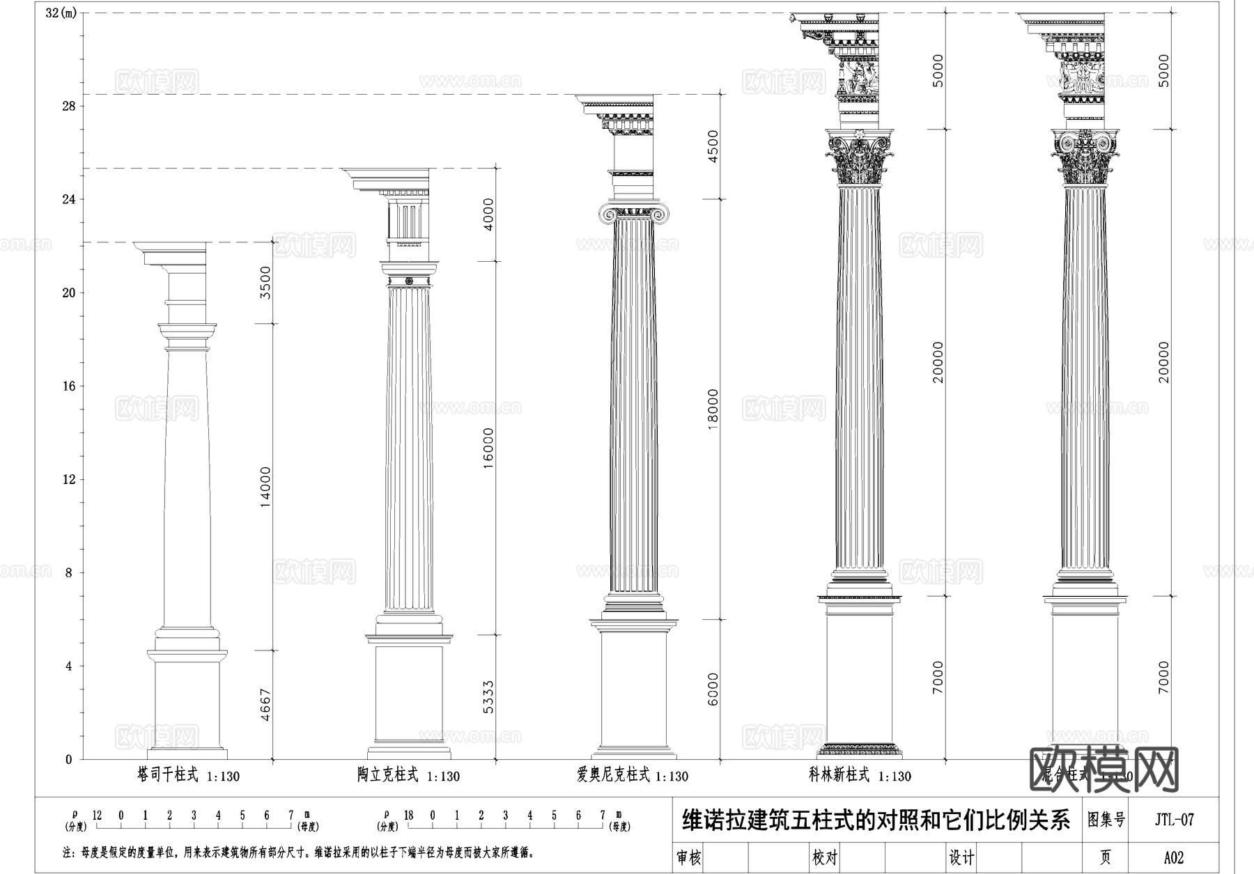 金螳螂欧式罗马柱式节点工艺做法CAD施工图集cad施工图