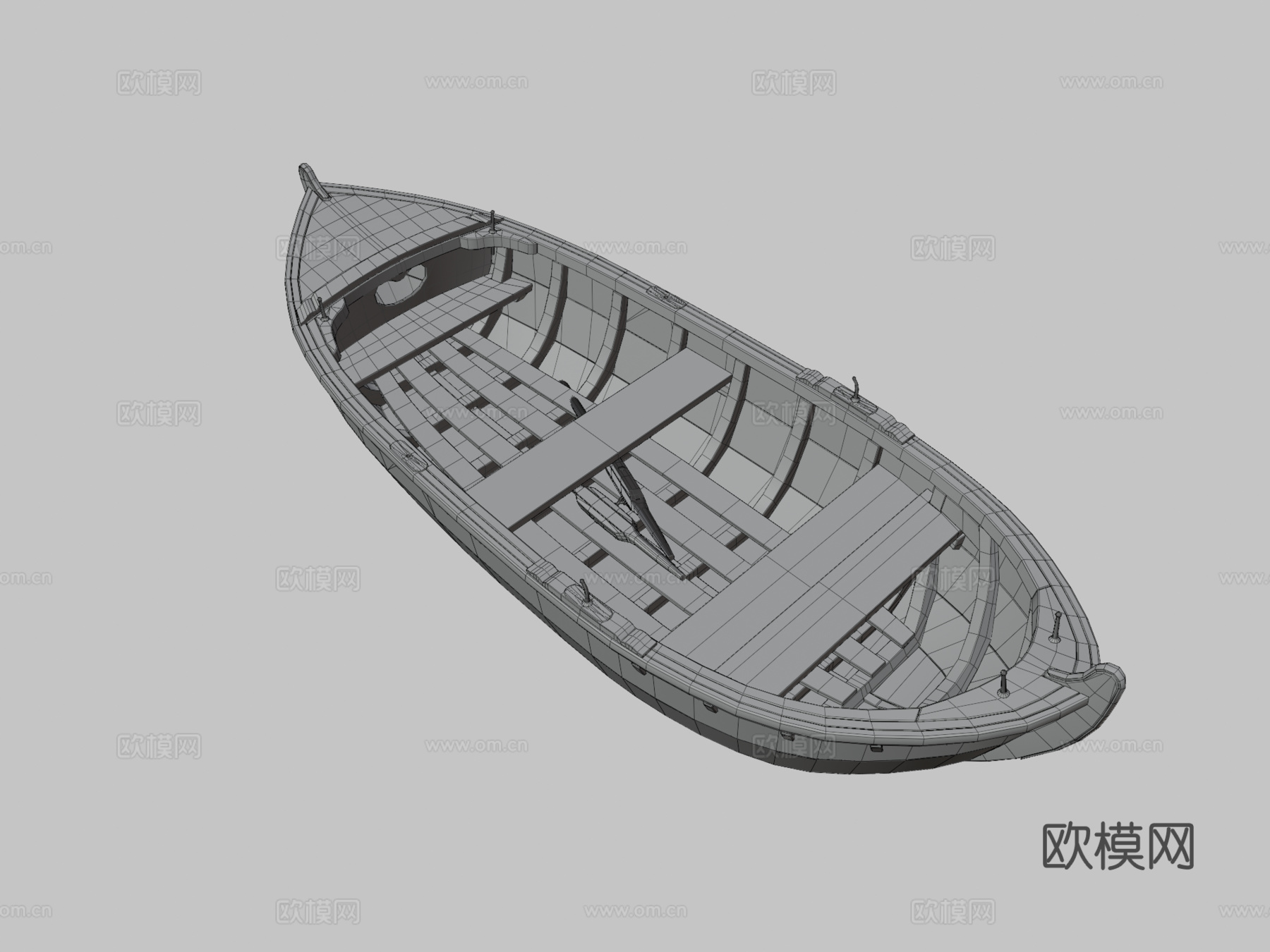 木质划艇库布特  十九世纪3d模型下载（渲染图3）