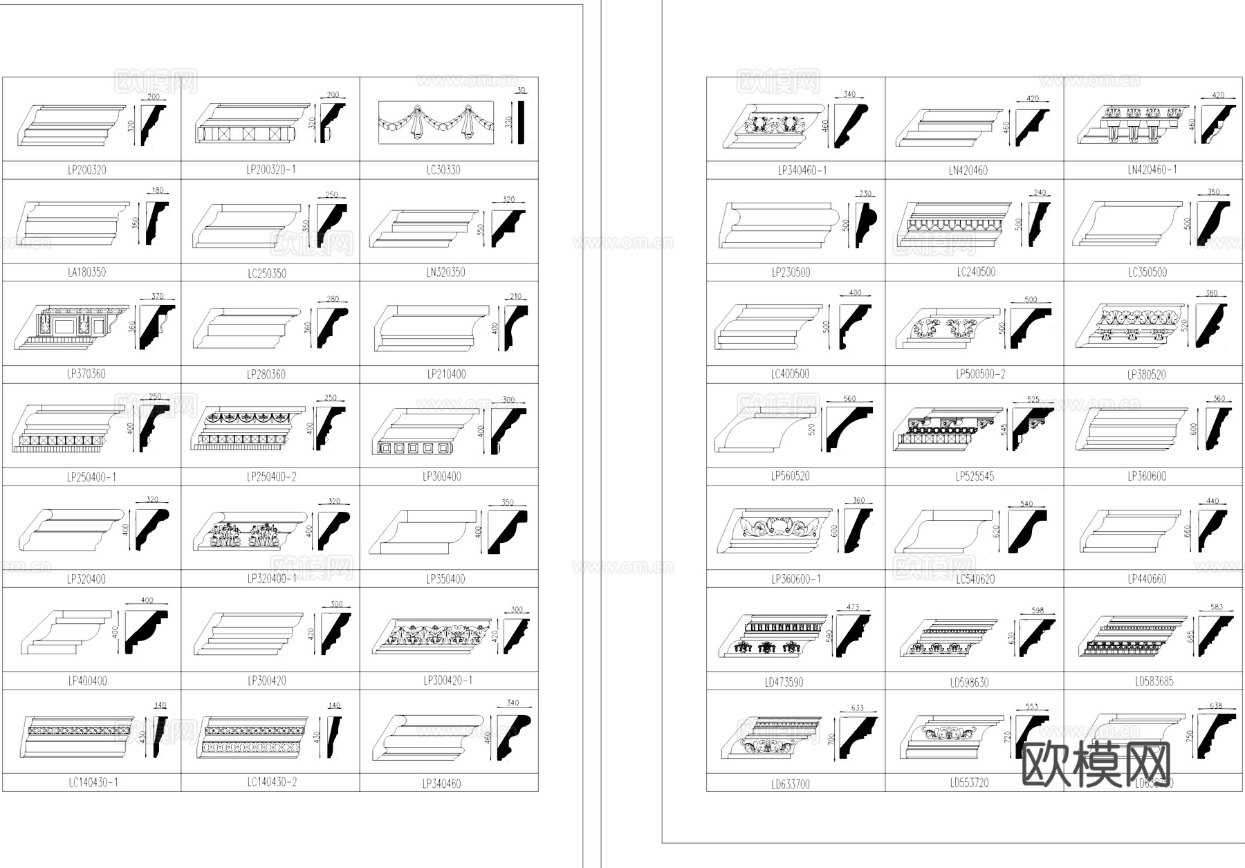 经、组、异线板各式线条CAD图块图库cad施工图