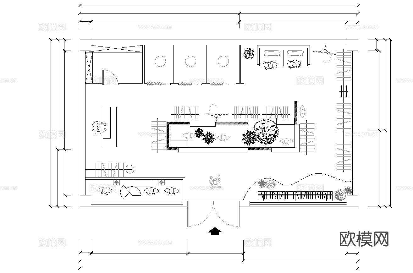 男装女装服装店 最新平面施工图设计cad施工图
