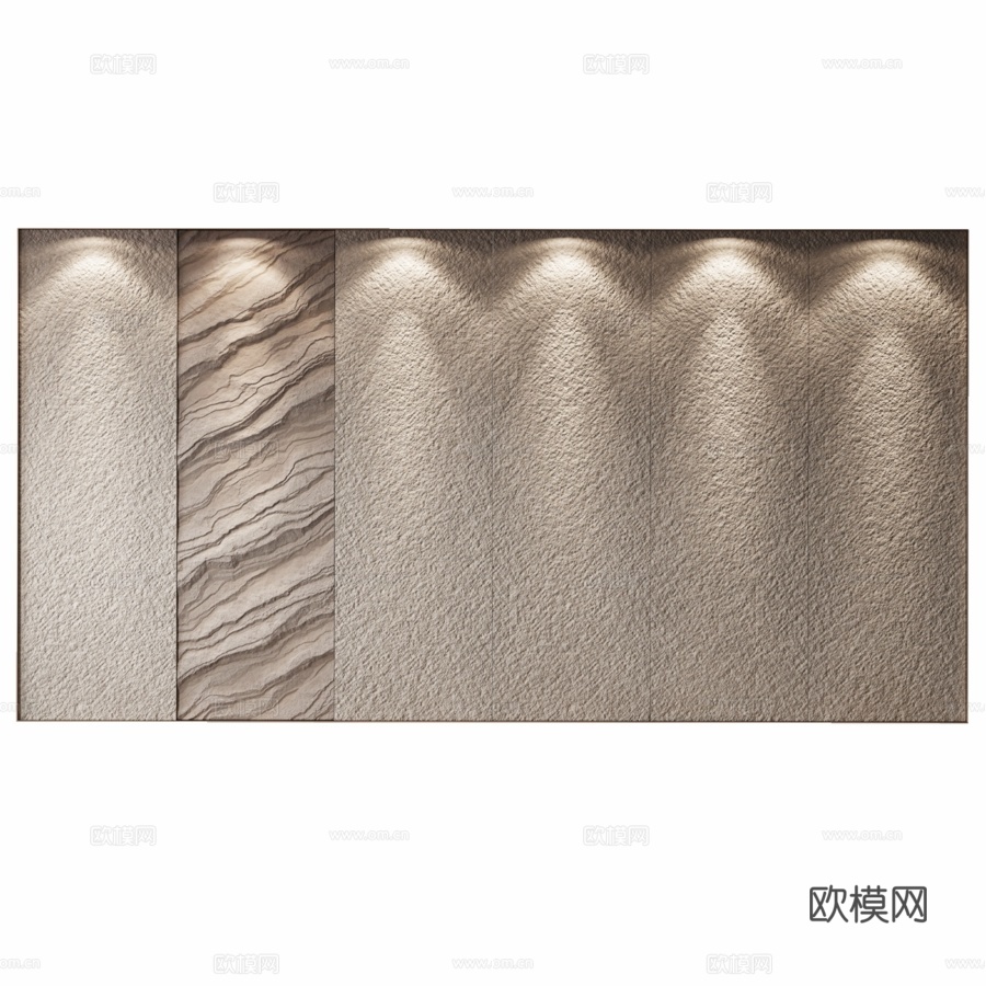 现代墙面3d模型下载（渲染图2）