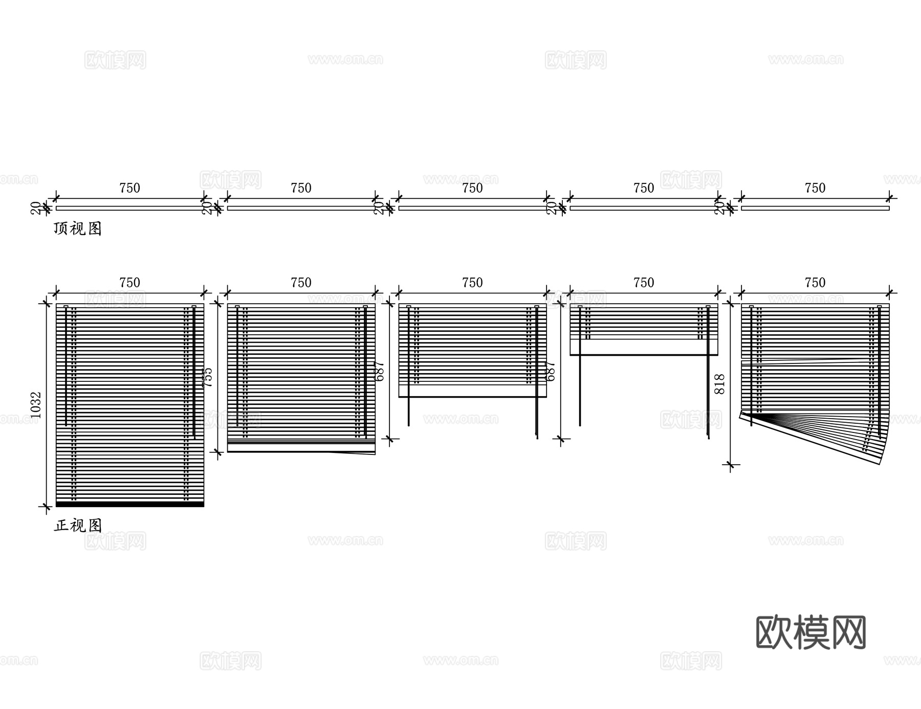 百叶窗 铝合金百叶窗 木质百叶窗 PVC百叶窗 电动百叶窗cad施工图