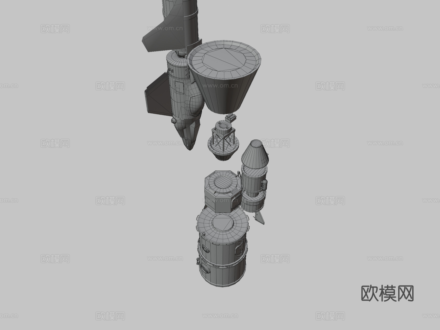 坎巴拉太空计划  原始轨道站综合体3d模型下载（渲染图3）