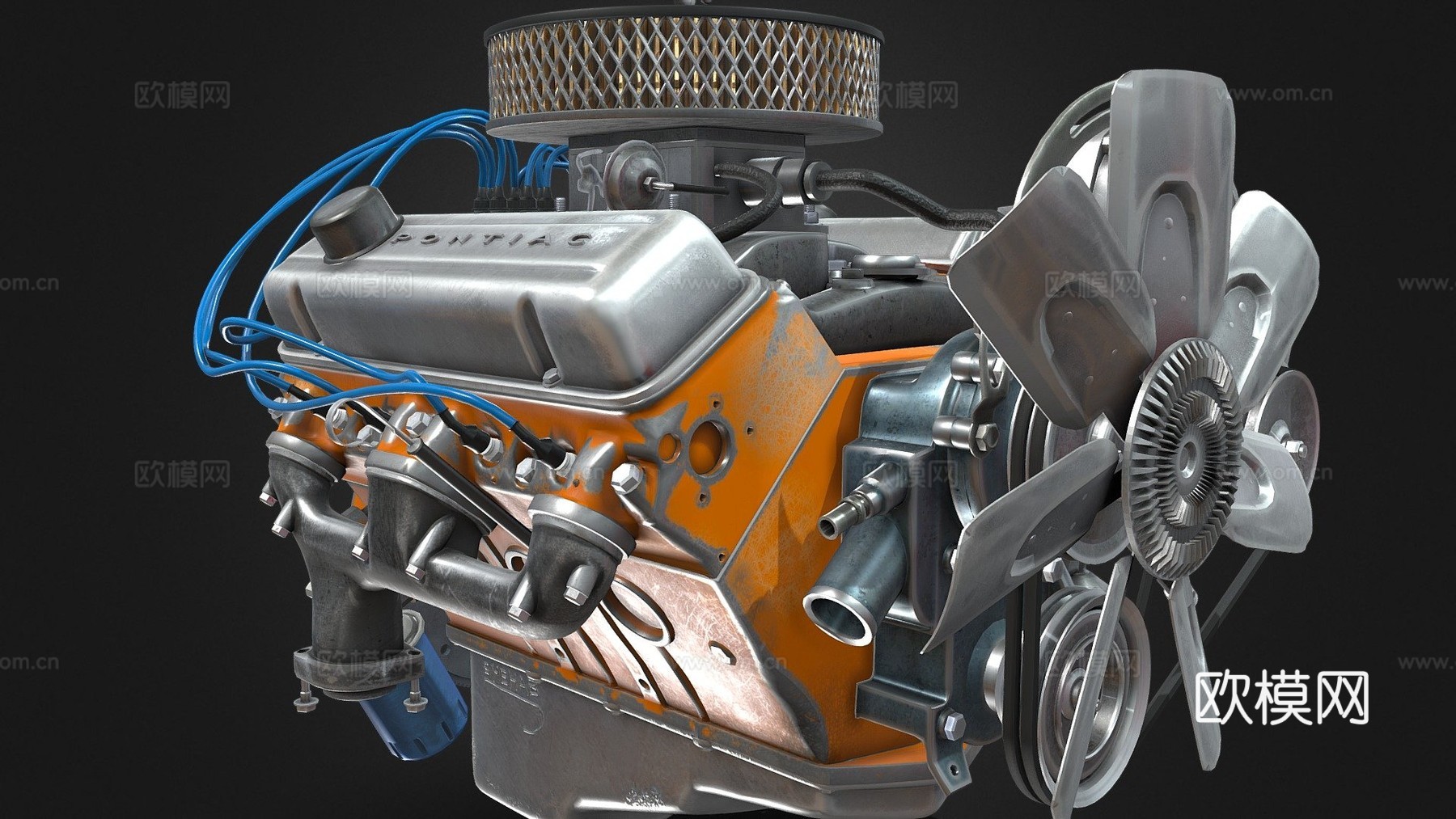 汽车发动机 庞蒂亚克 Unity shehab house3d模型下载（渲染图1）
