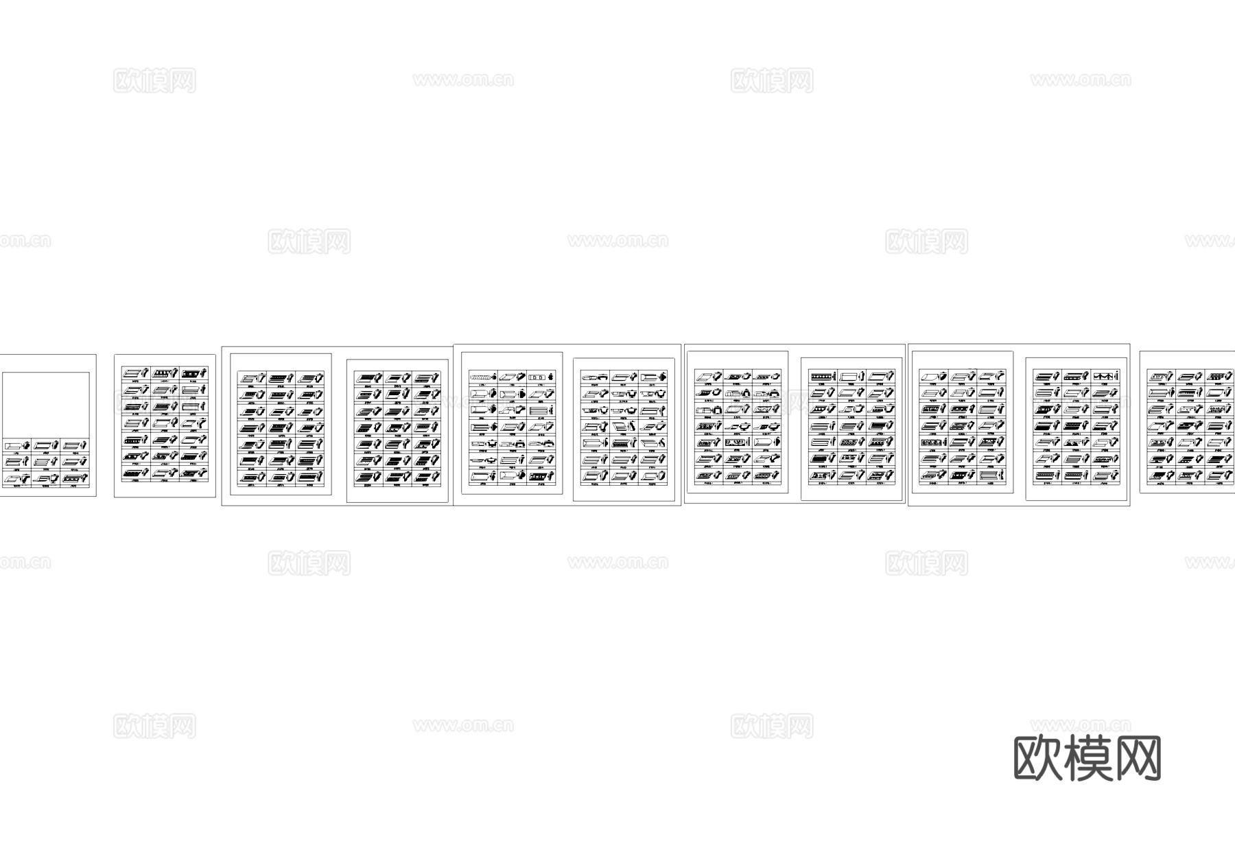 经、组、异线板各式线条CAD图块图库cad施工图