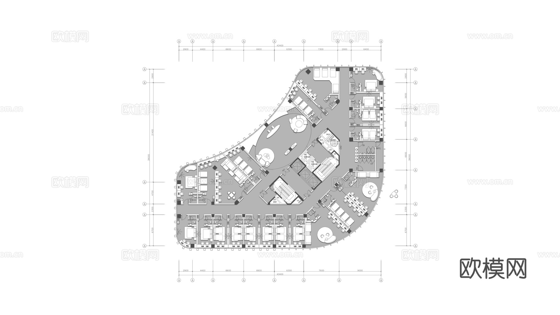 2500平电竞酒店 最新平面施工图设计cad施工图
