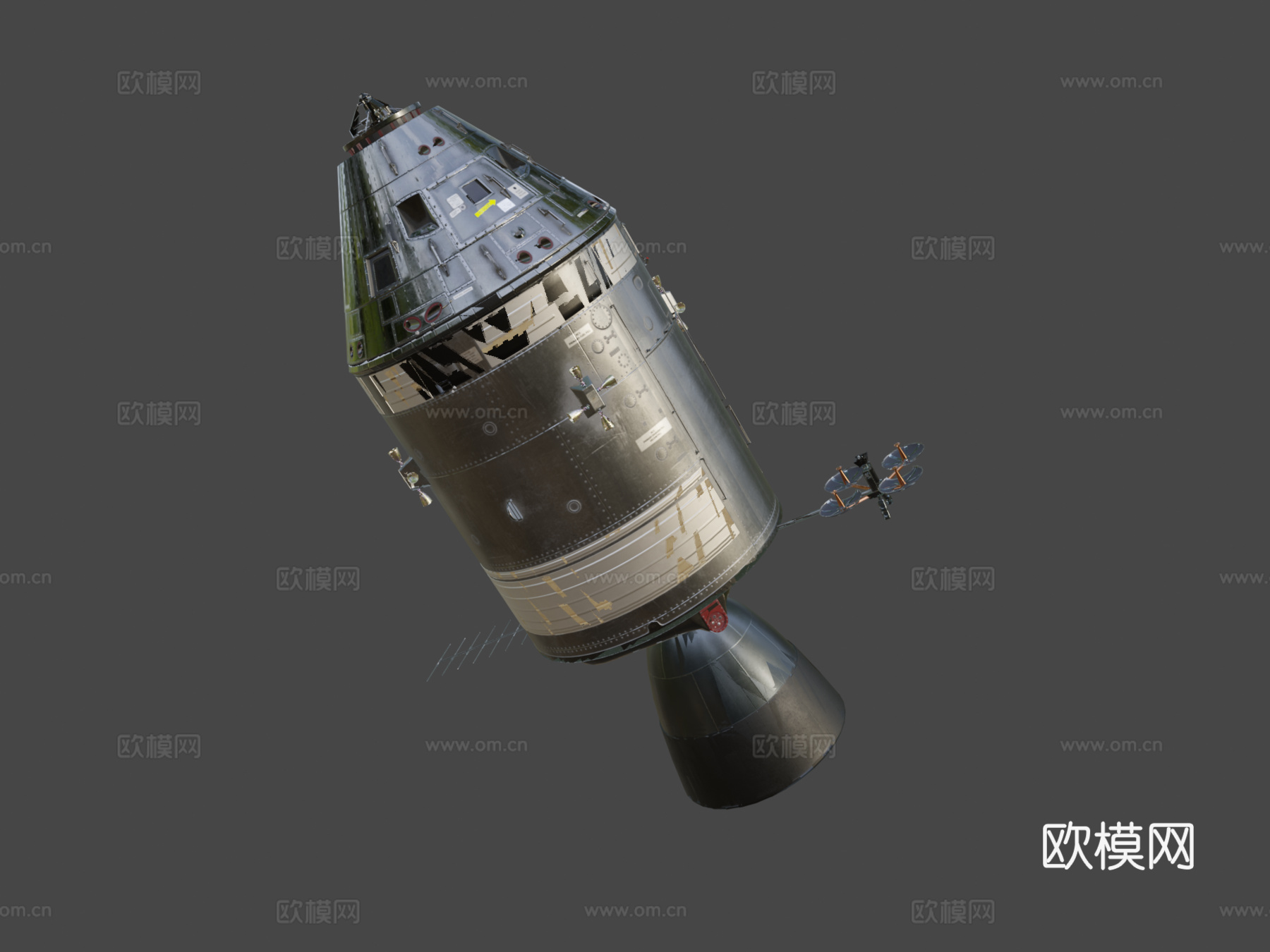 阿波罗指令与服务舱3d模型下载（渲染图8）