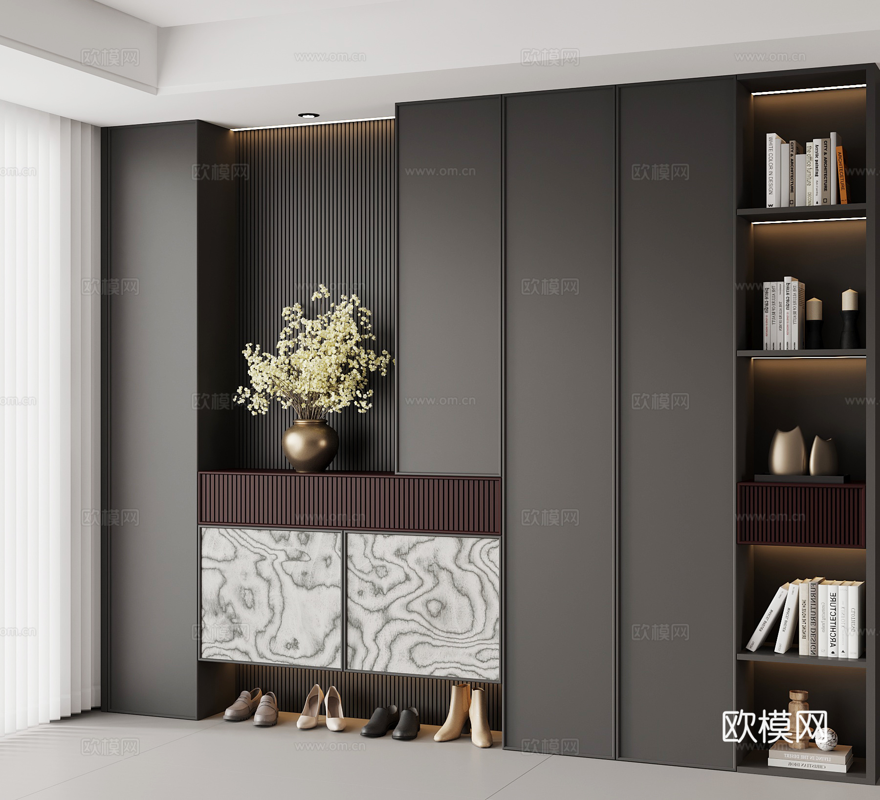 现代意式玄关柜su模型