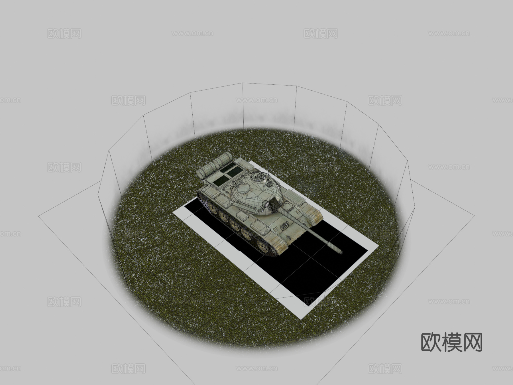 坦克T55A3d模型下载（渲染图2）
