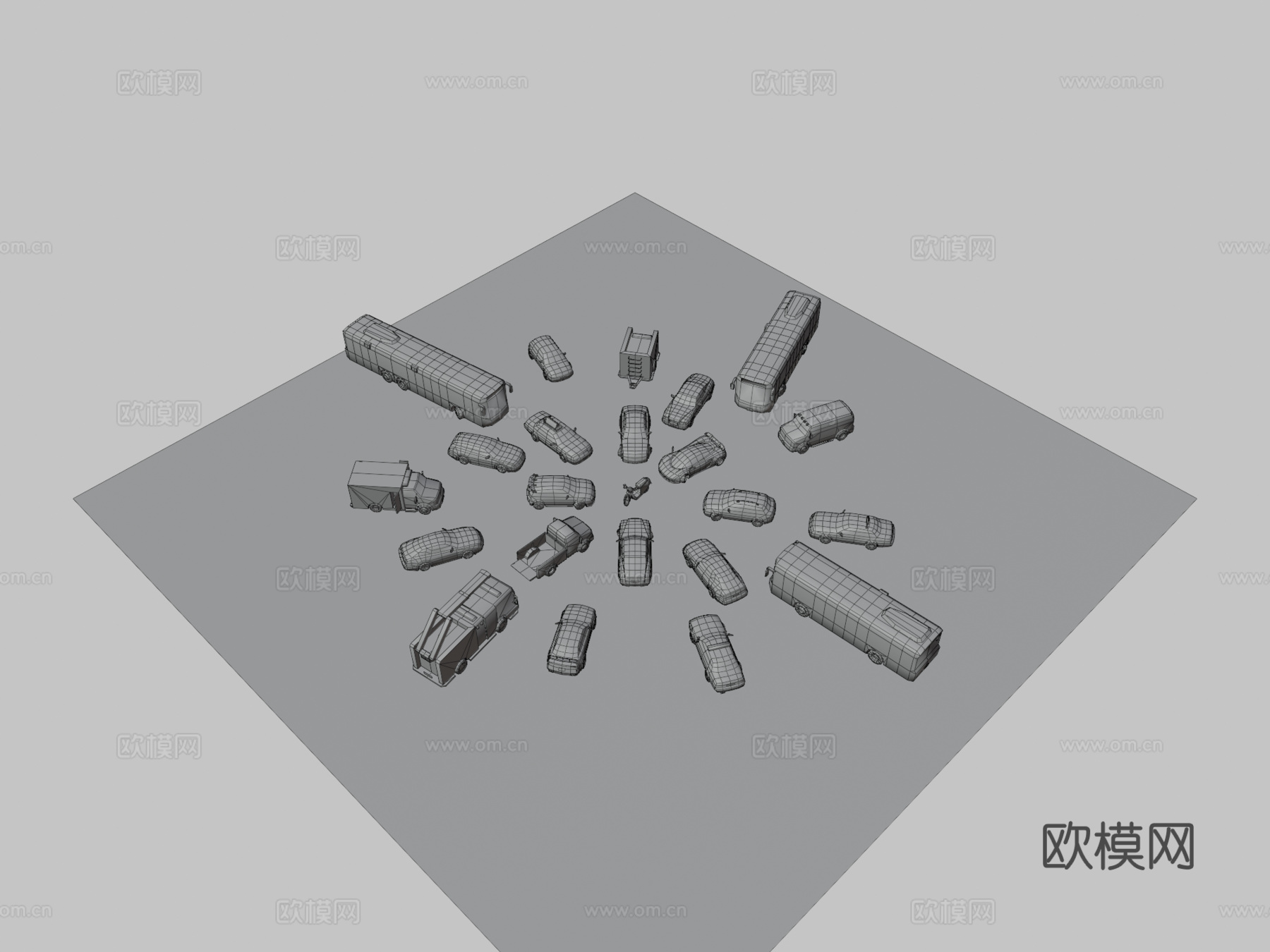 完整车辆包3d模型下载（渲染图3）