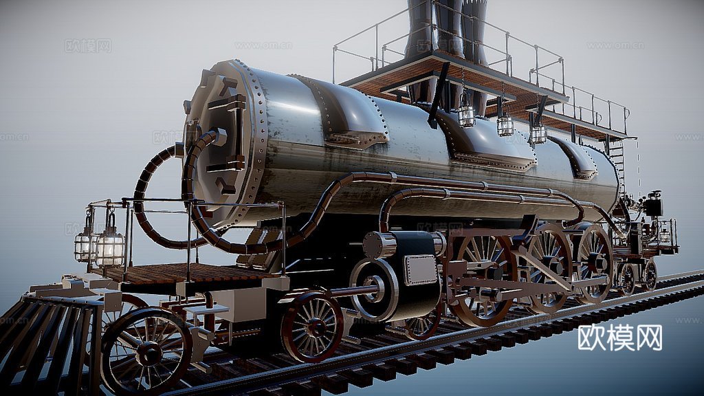 蒸汽朋克机车 动画3d模型下载（渲染图1）