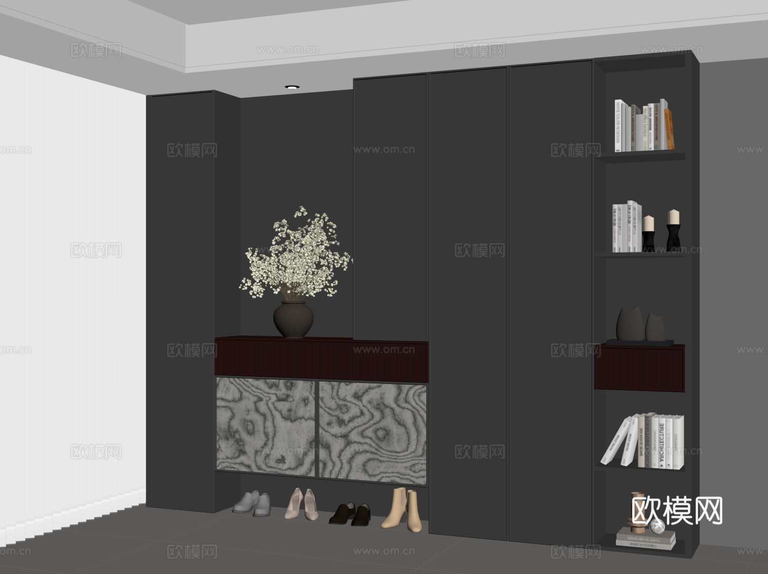 现代意式玄关柜su模型