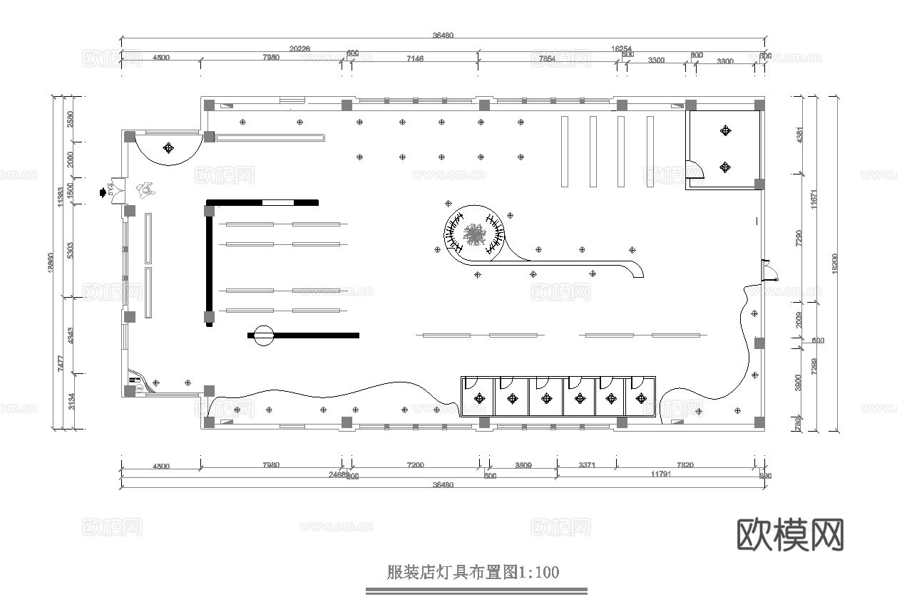 男装女装服装店专卖店 最新全套施工图设计cad施工图