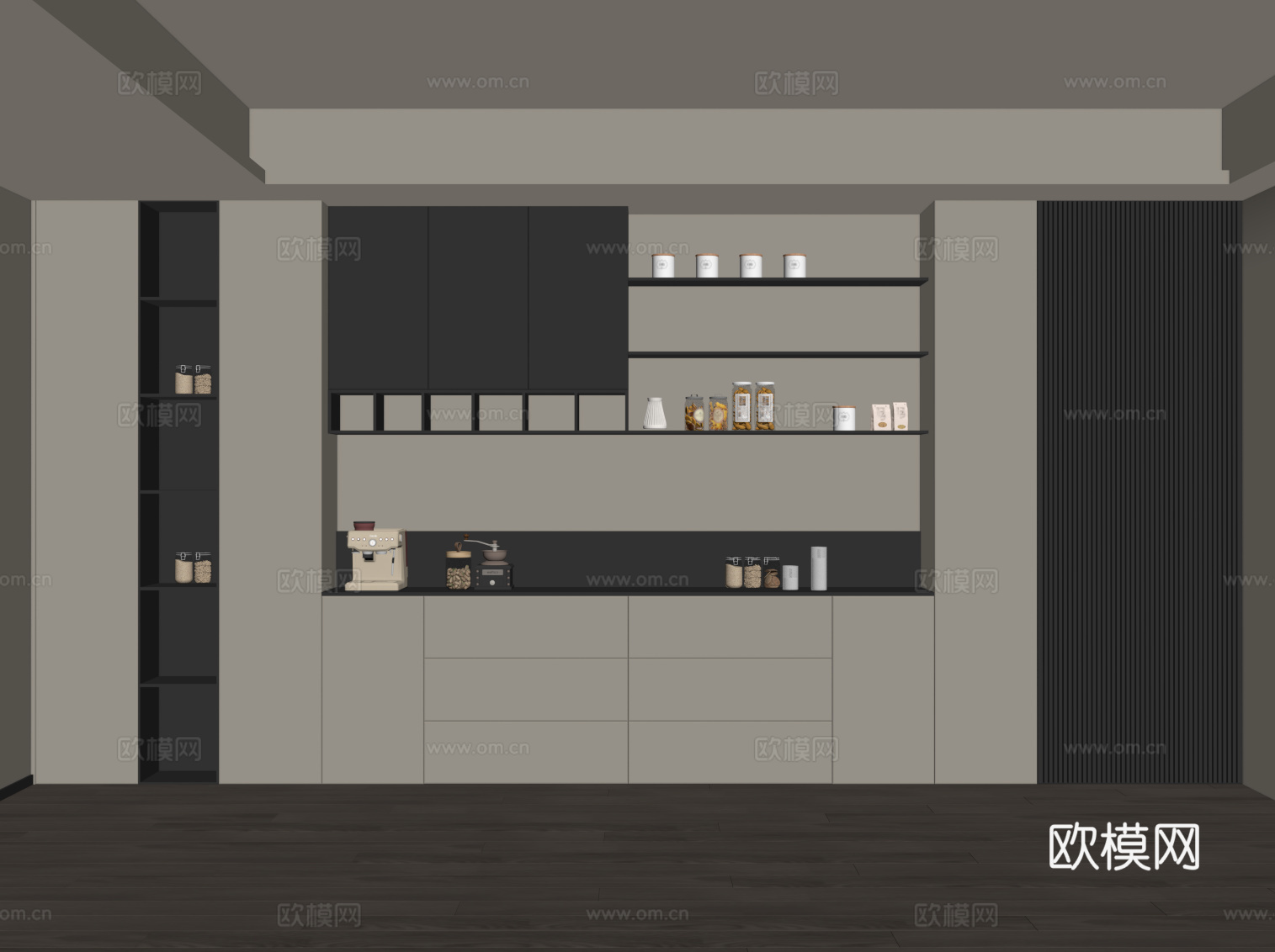 现代餐边柜su模型