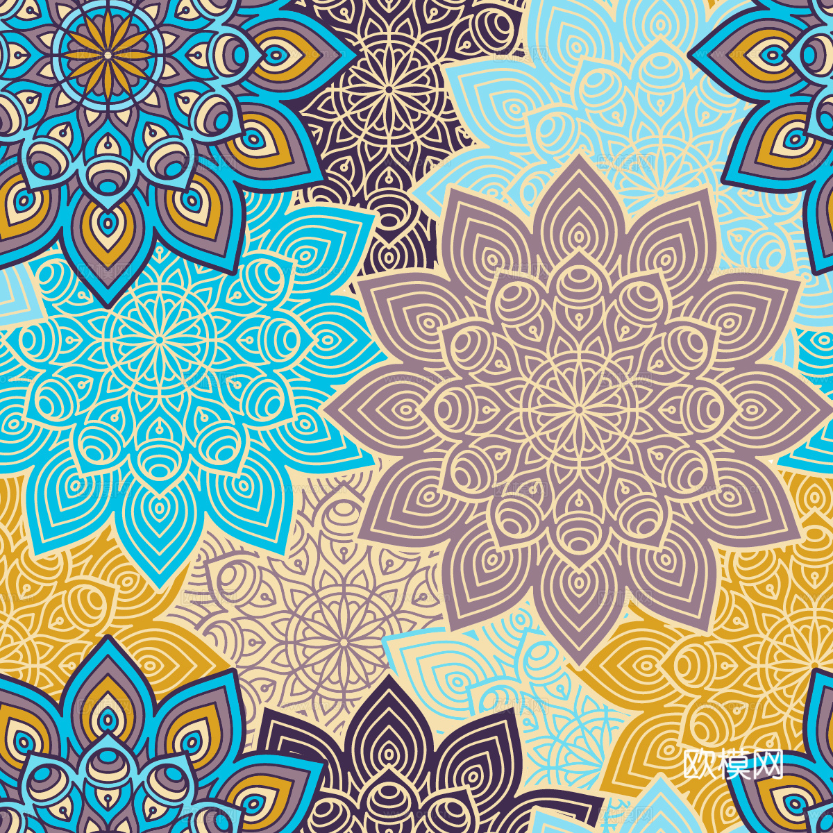 复古民族风花纹图案纹理8