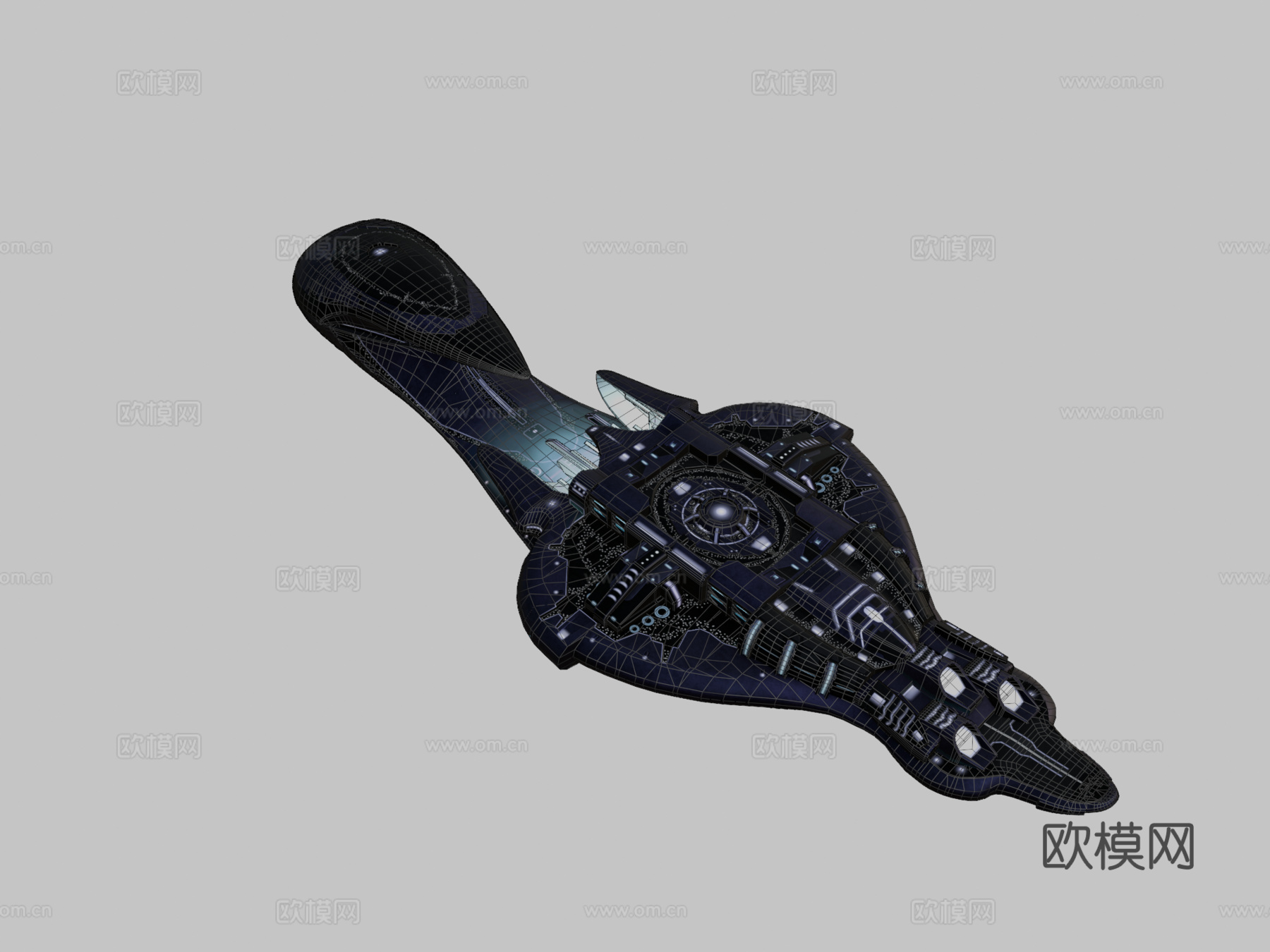 星盟CAS级突击航母3d模型下载（渲染图2）