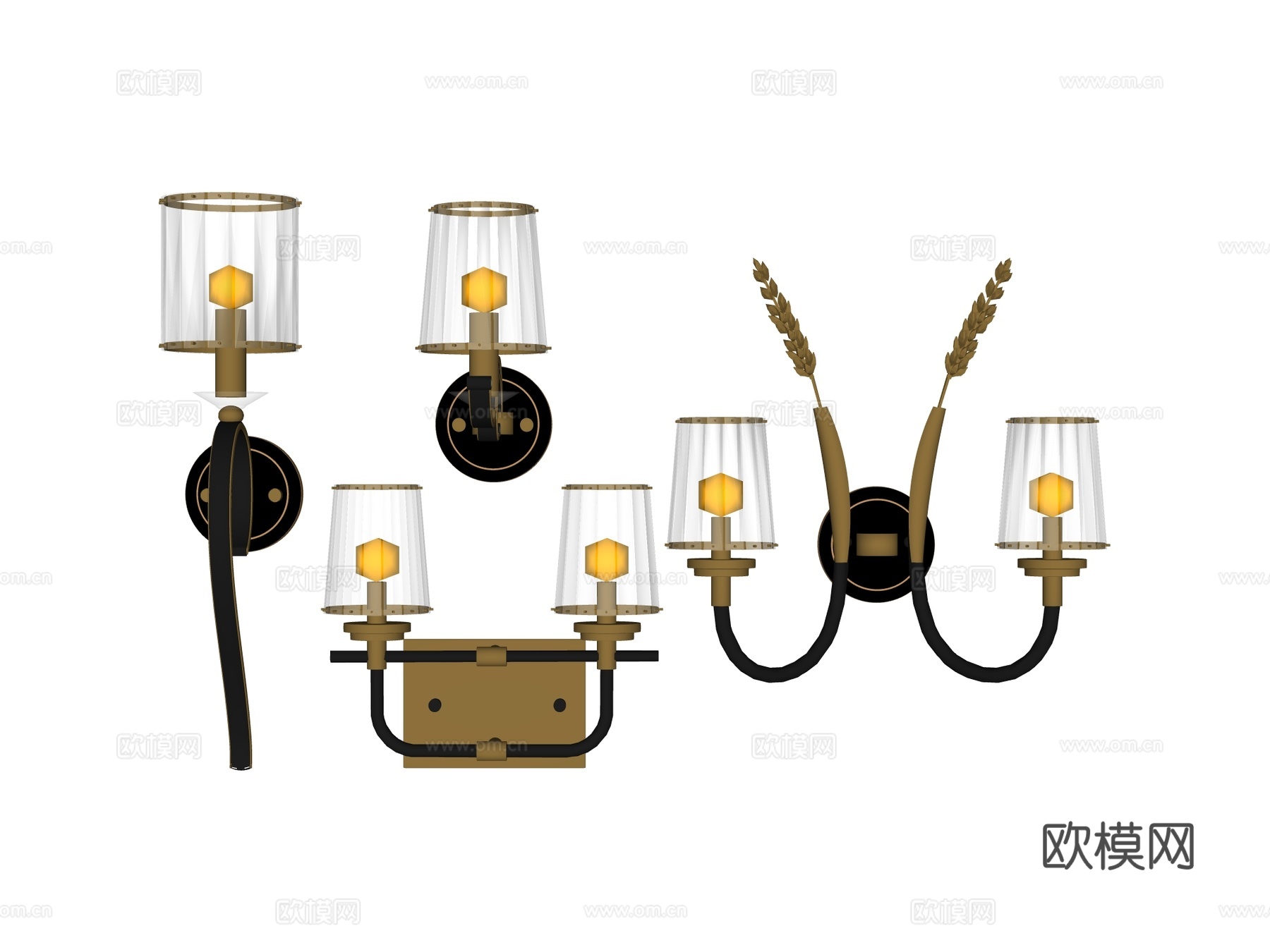 壁灯 装饰壁灯 金属壁灯 玻璃壁灯su模型