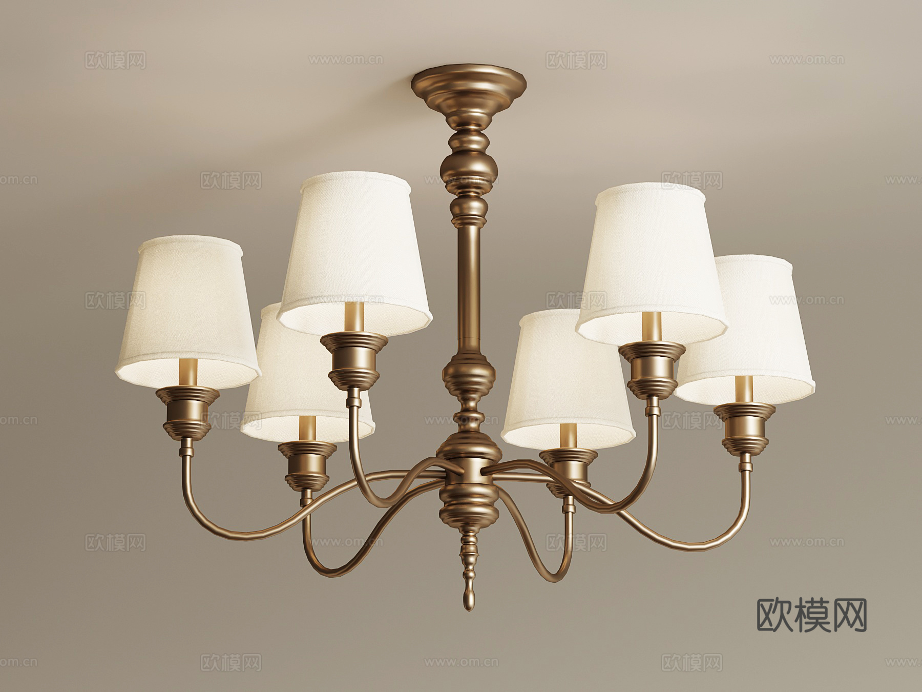法式复古吊灯 多头吊灯su模型