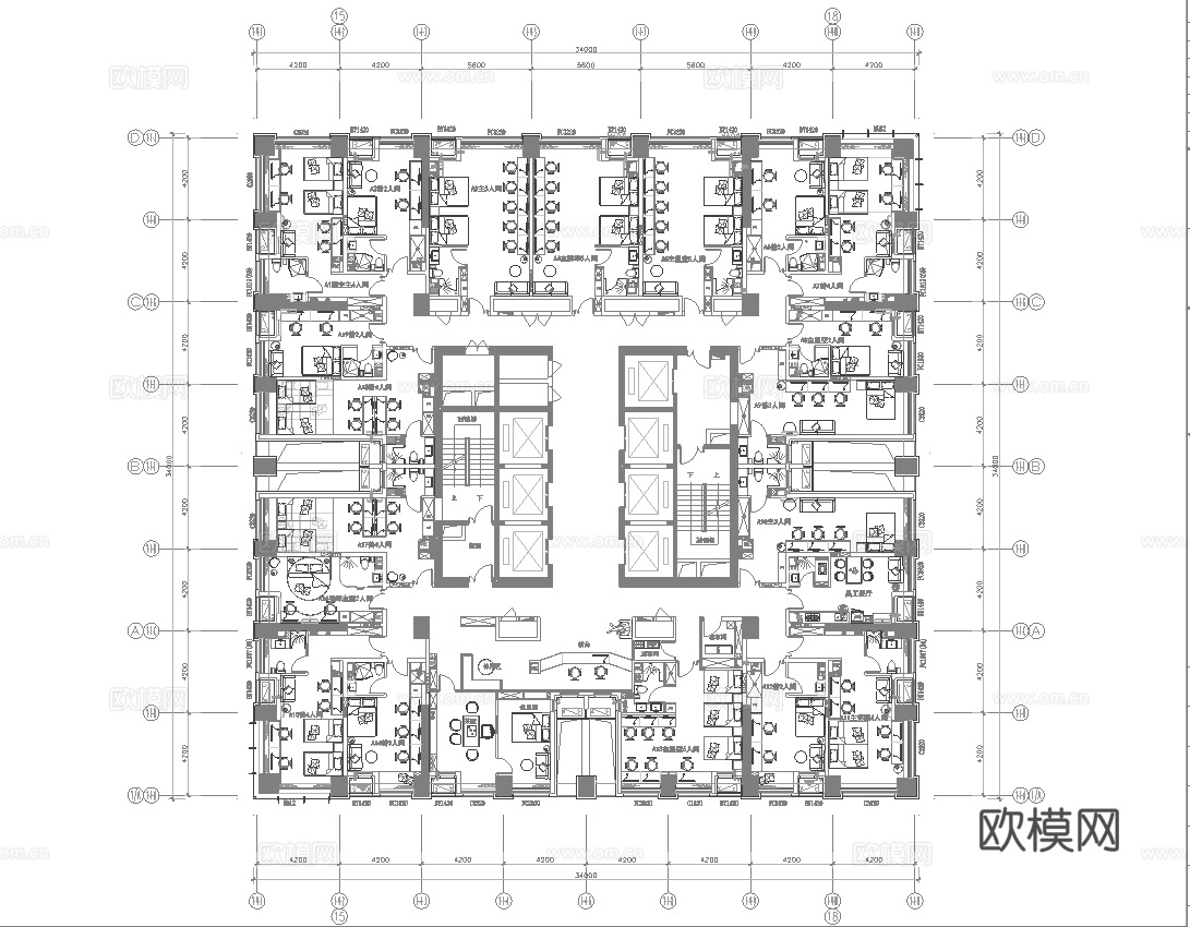 800平电竞酒店 最新全套施工图设计cad施工图