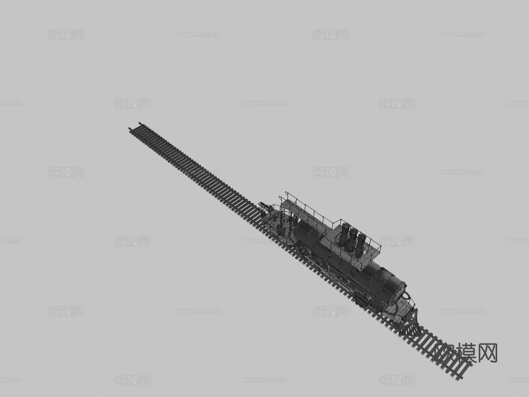 蒸汽朋克机车 动画3d模型下载（渲染图3）