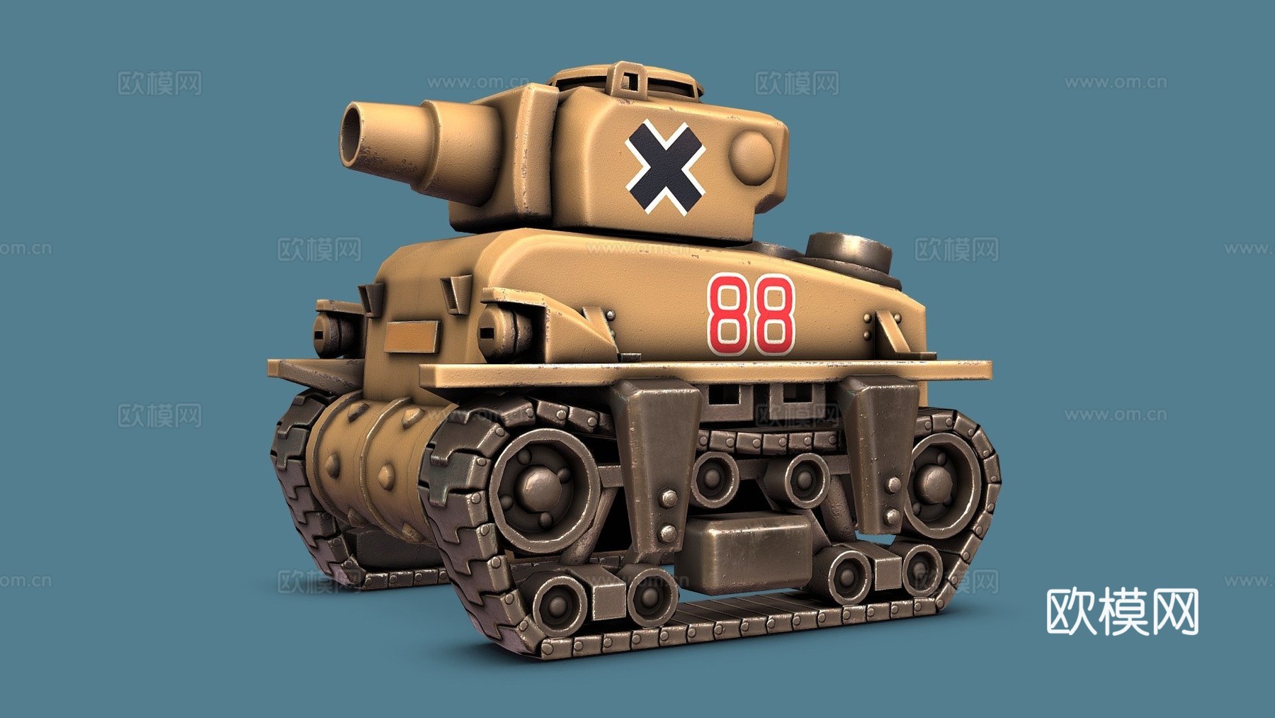 合金弹头  叛军坦克3d模型下载（渲染图1）