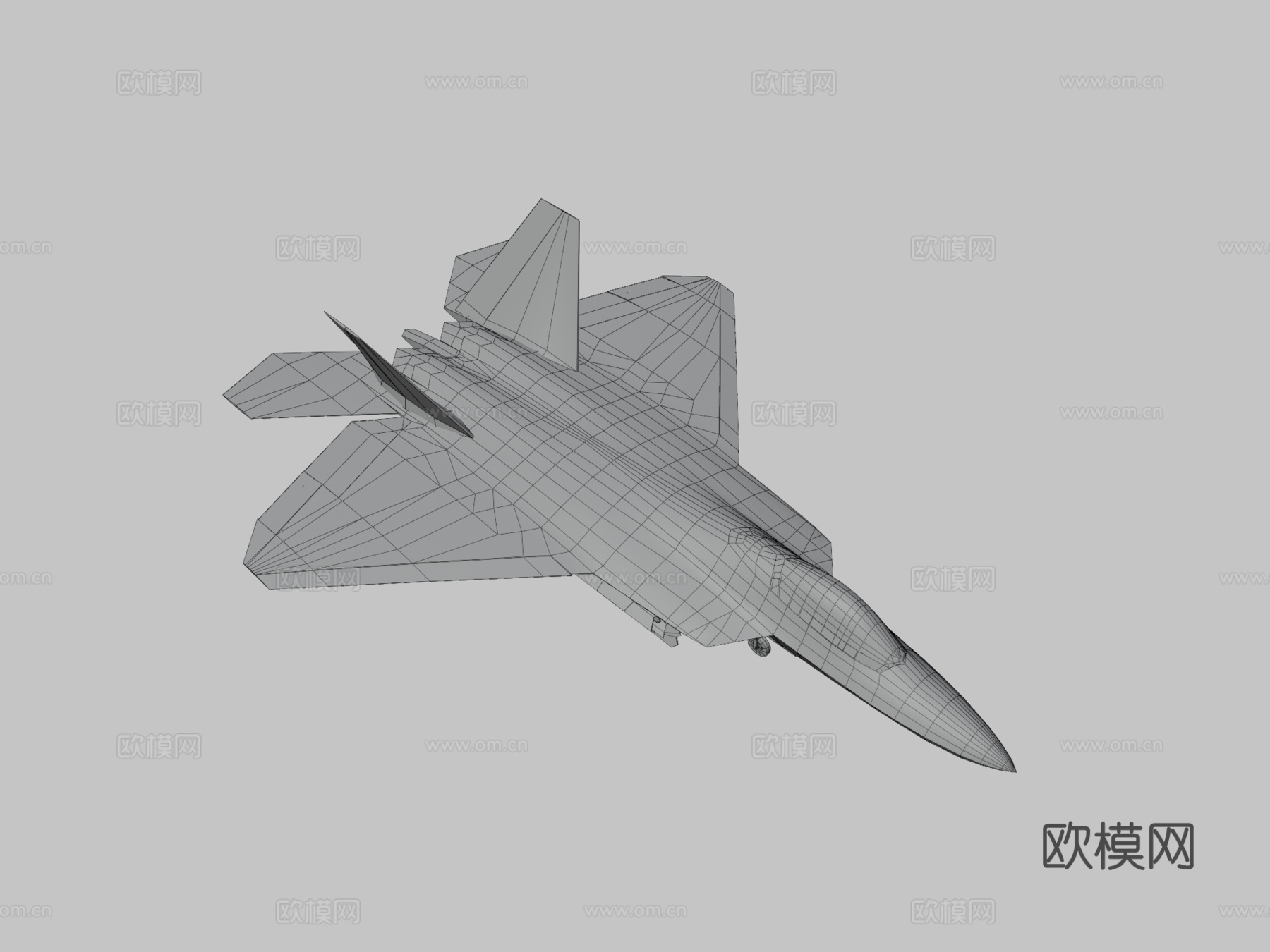 低多边形一 一美国空军F22A猛禽3d模型下载（渲染图3）