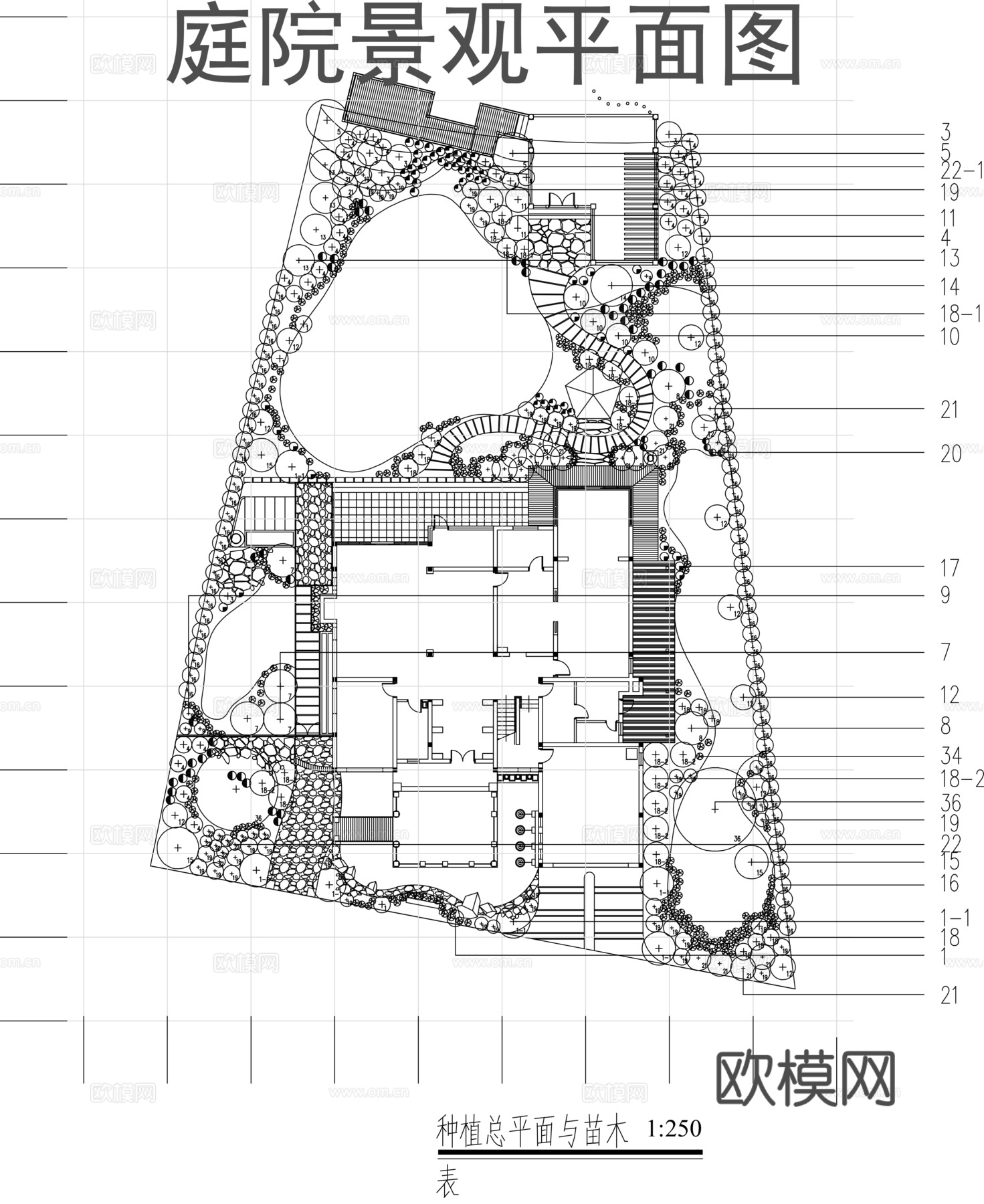 庭院景观设计平面图cad施工图