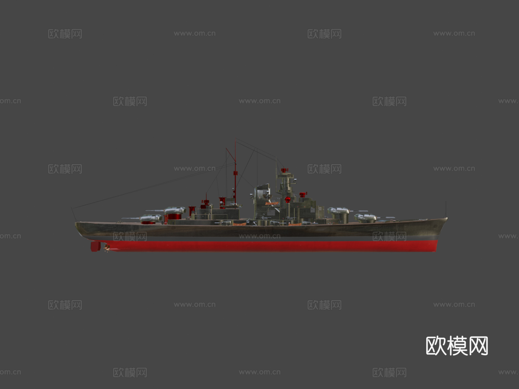 俾斯麦战列舰3d模型下载（渲染图7）