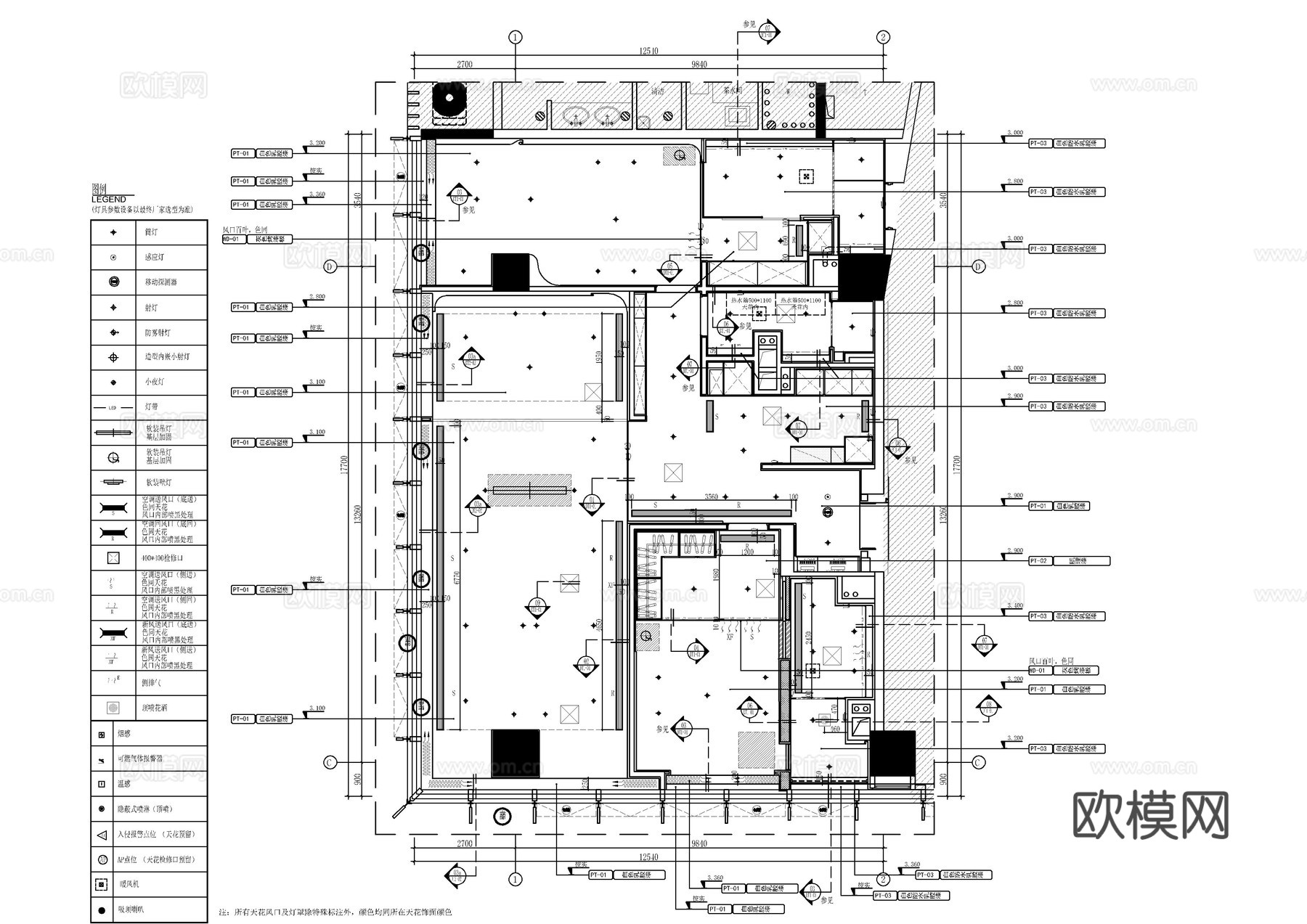 150㎡大平层全套施工图   CAD家装施工图   样板房公cad施工图