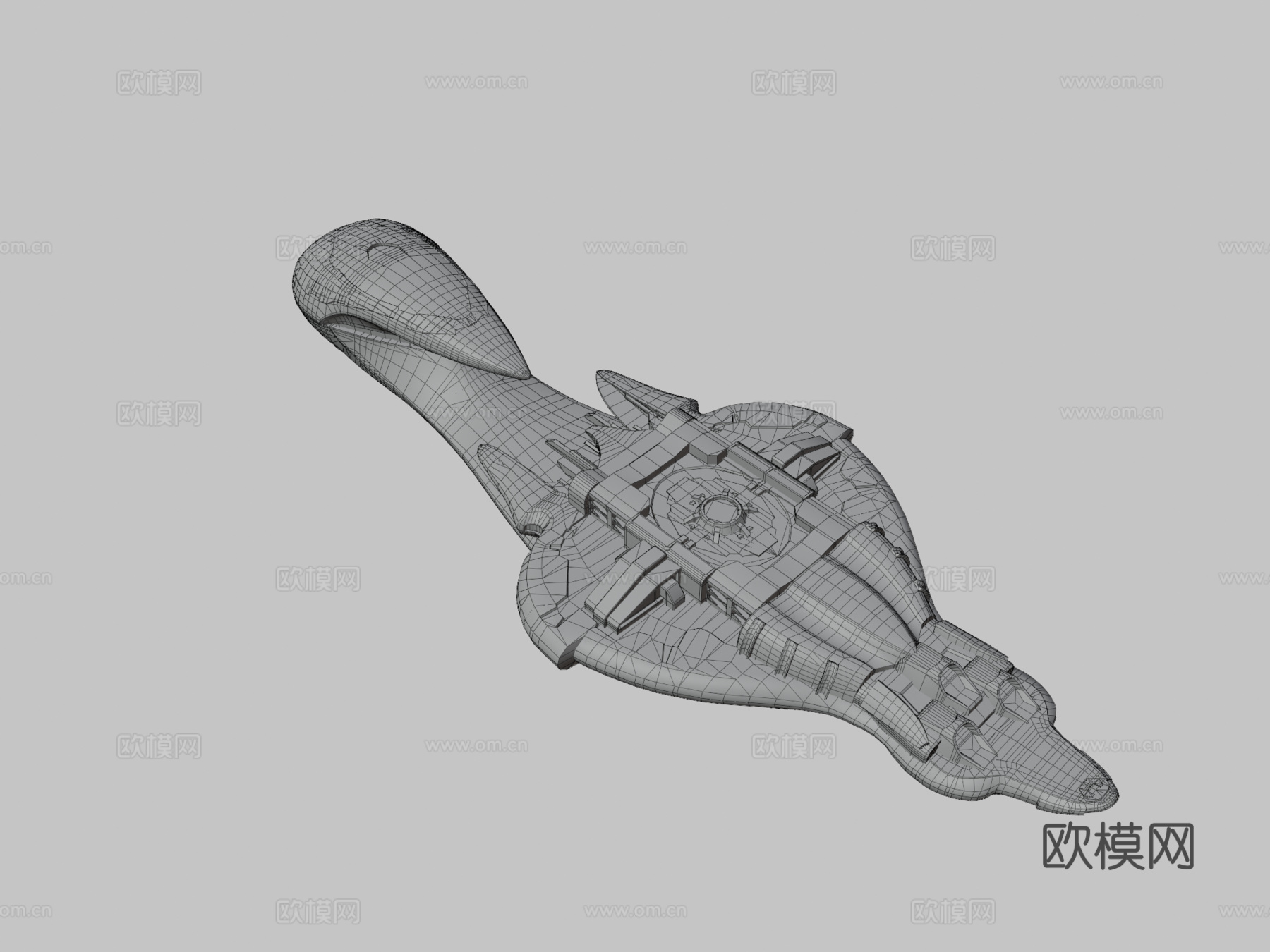 星盟CAS级突击航母3d模型下载（渲染图3）