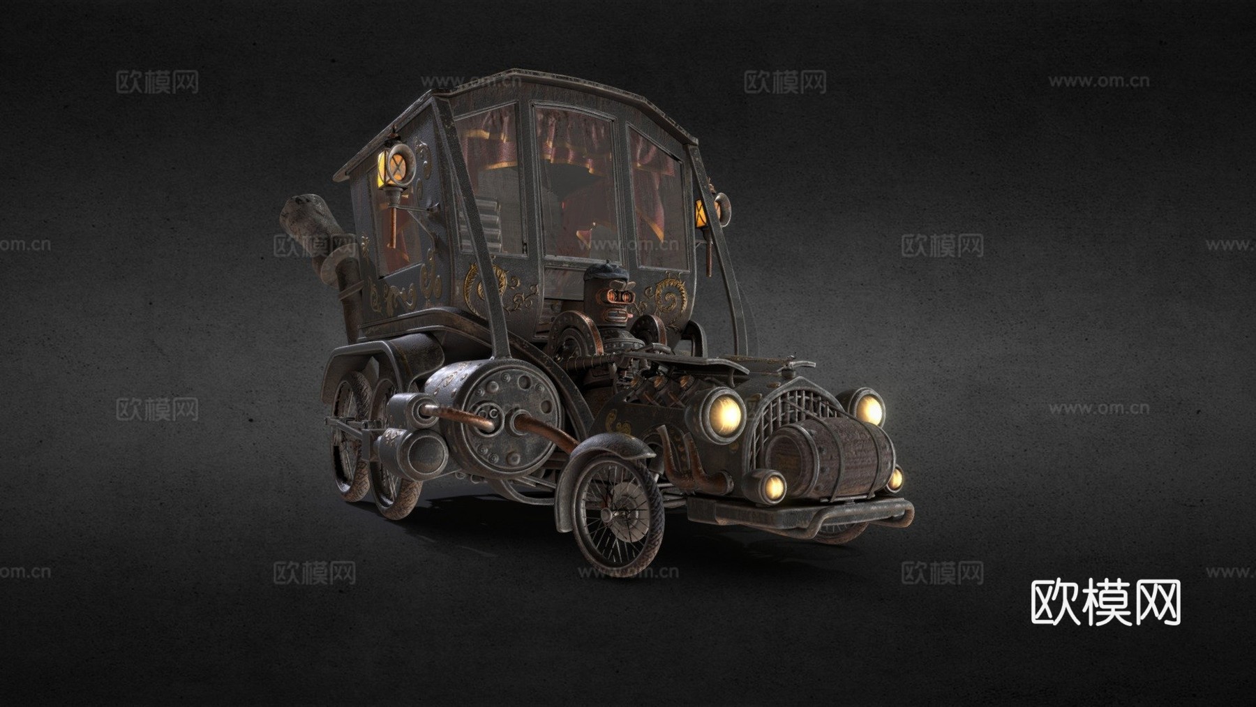 Stesla  大象蒸汽机3d模型下载（渲染图1）