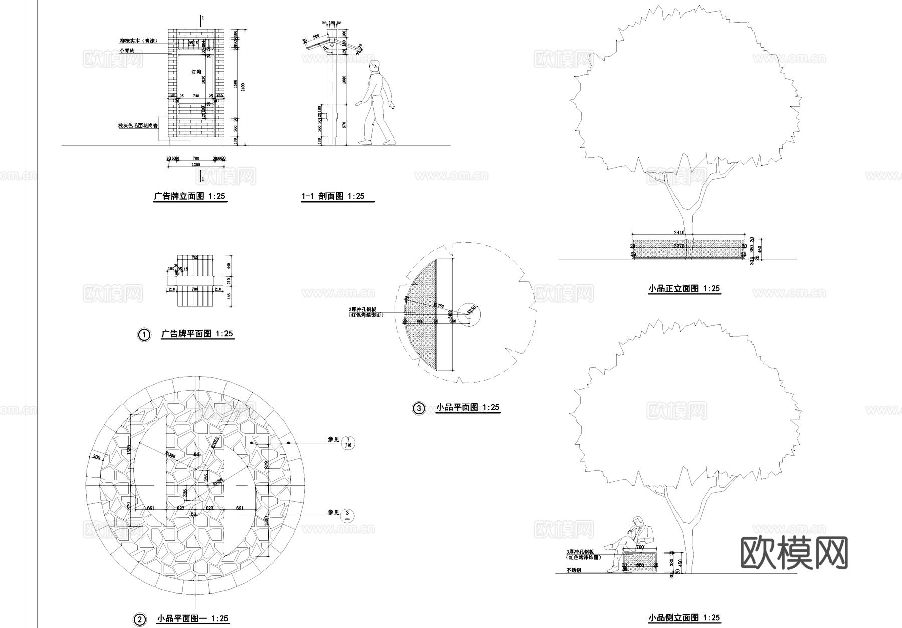 景观小品节点大样汇总CAD施工图cad施工图
