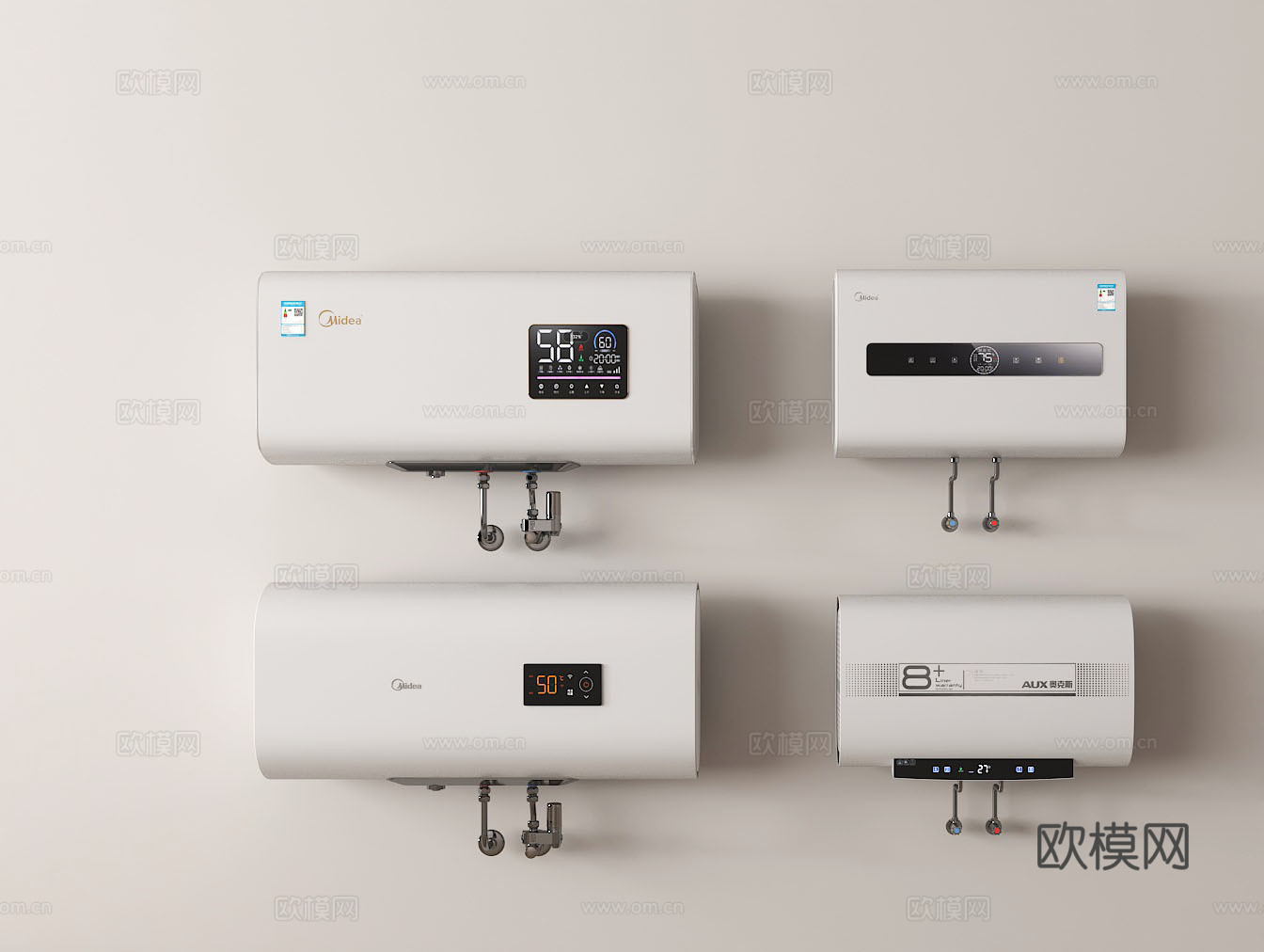 智能恒温热水器 家用热水器 储水式热水器 速热热水器 厨房卫su模型