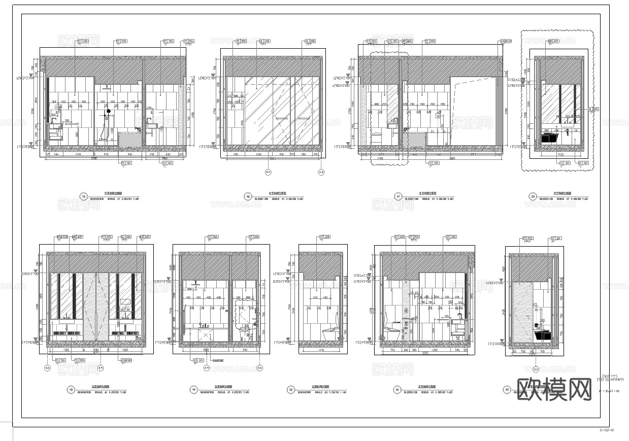 酒店大套房 最新全套施工图设计cad施工图