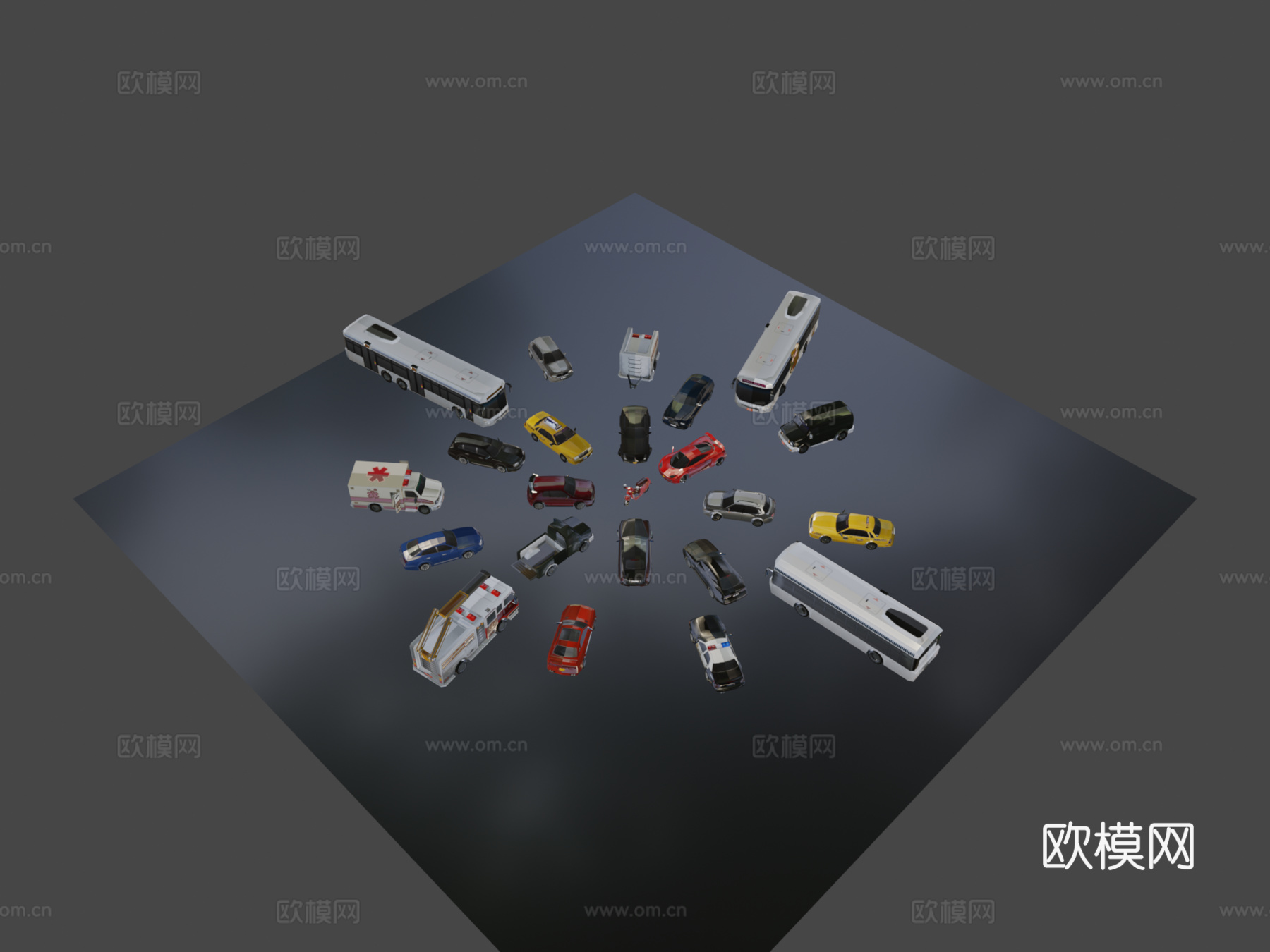 完整车辆包3d模型下载（渲染图8）