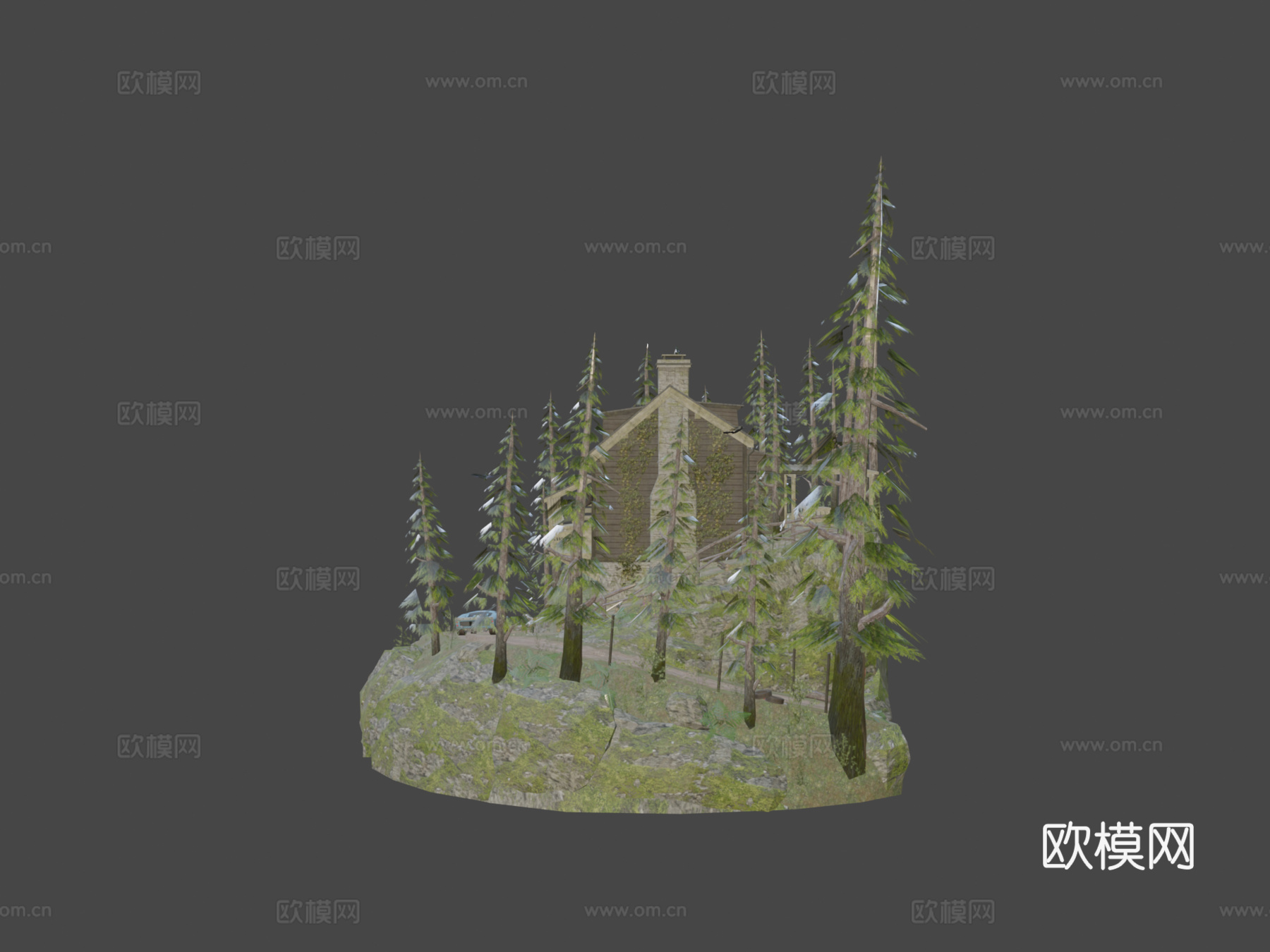 DAE立体  森林独行侠与赛车3d模型下载（渲染图6）