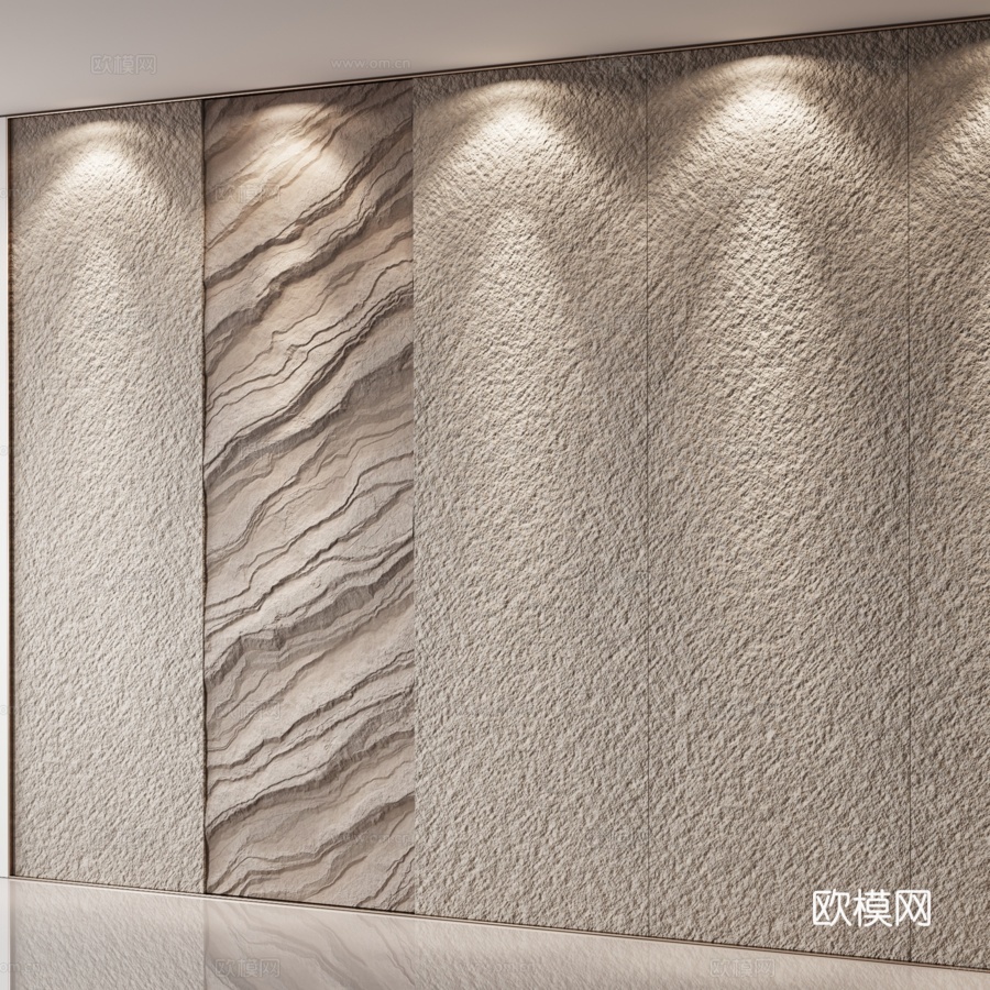 现代墙面3d模型下载（渲染图4）