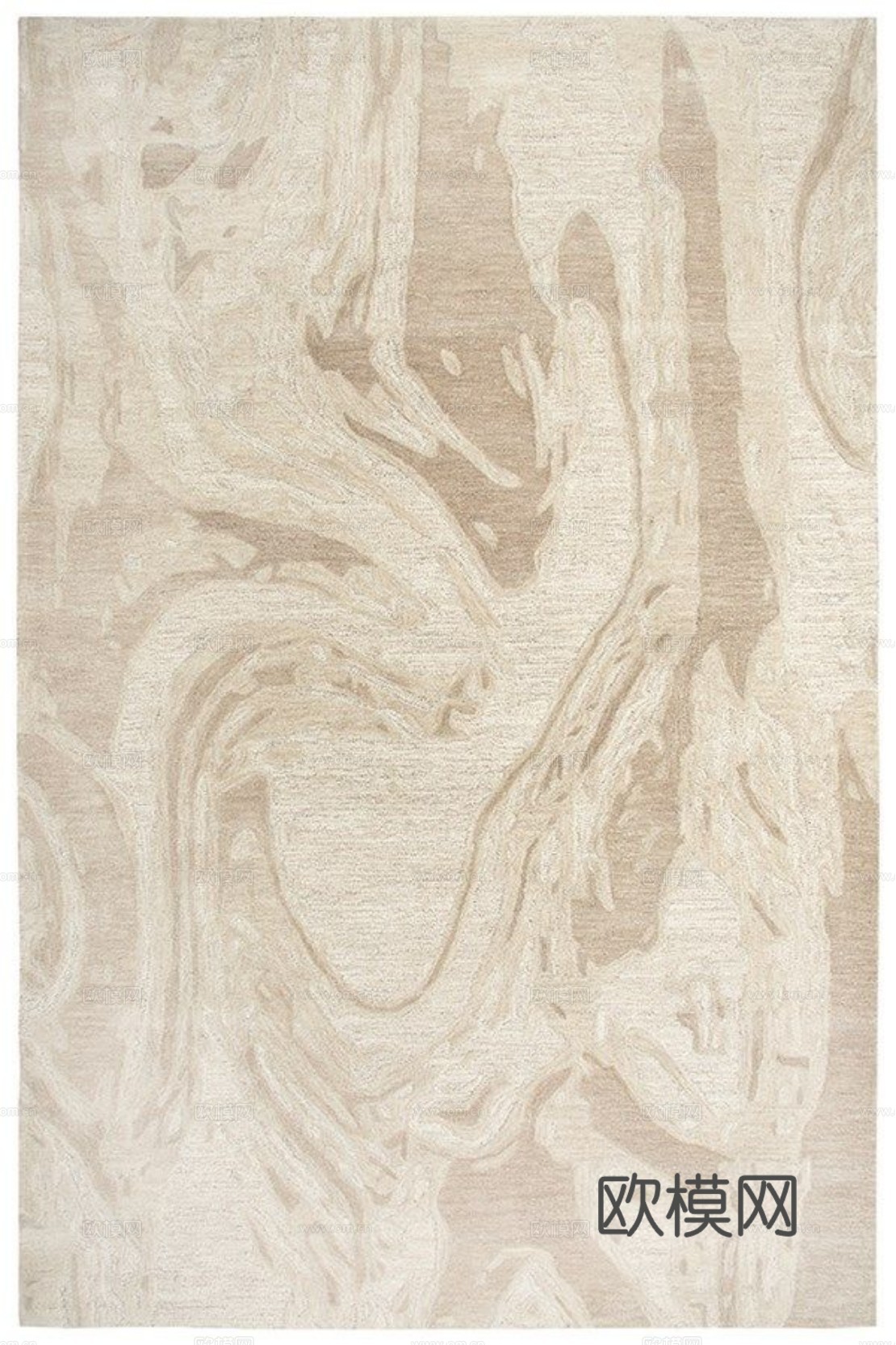 新中式现代地毯 几何地毯 浅棕色贴图