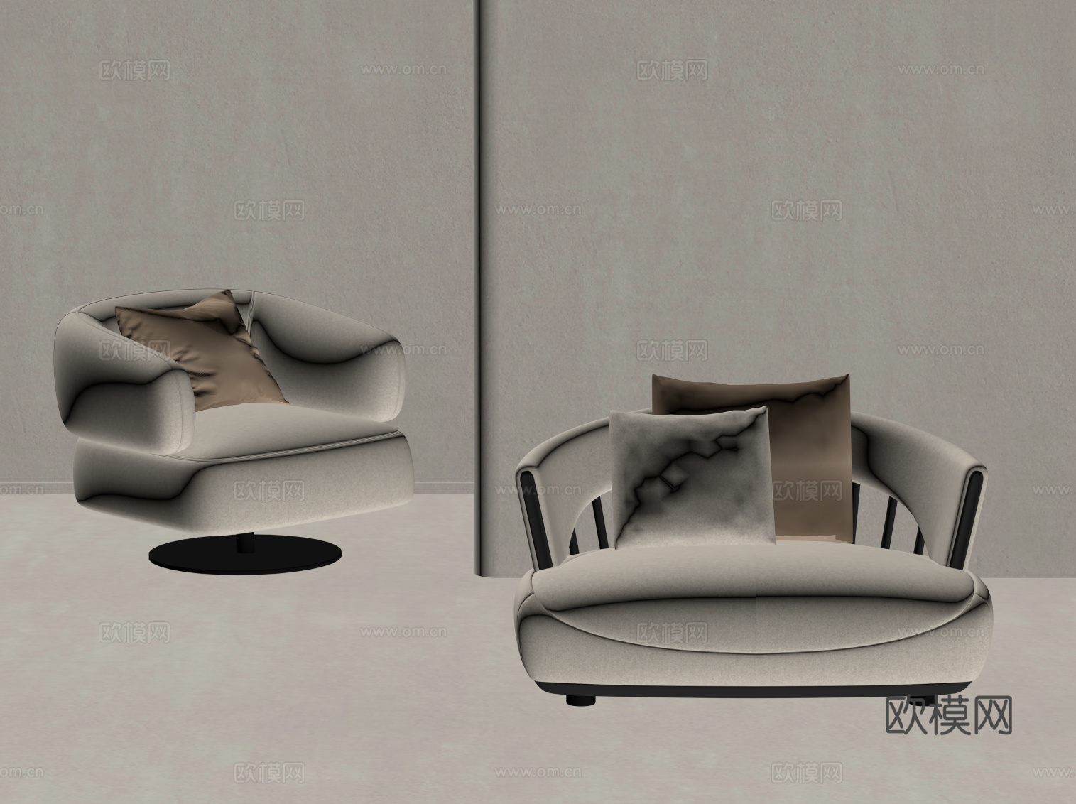 现代休闲椅 单人沙发su模型