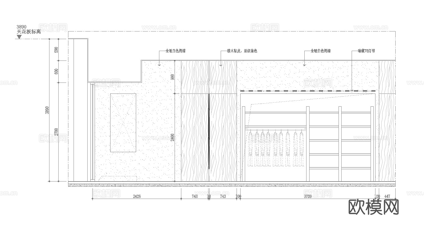 男装女装服装店专卖店 最新全套施工图设计cad施工图